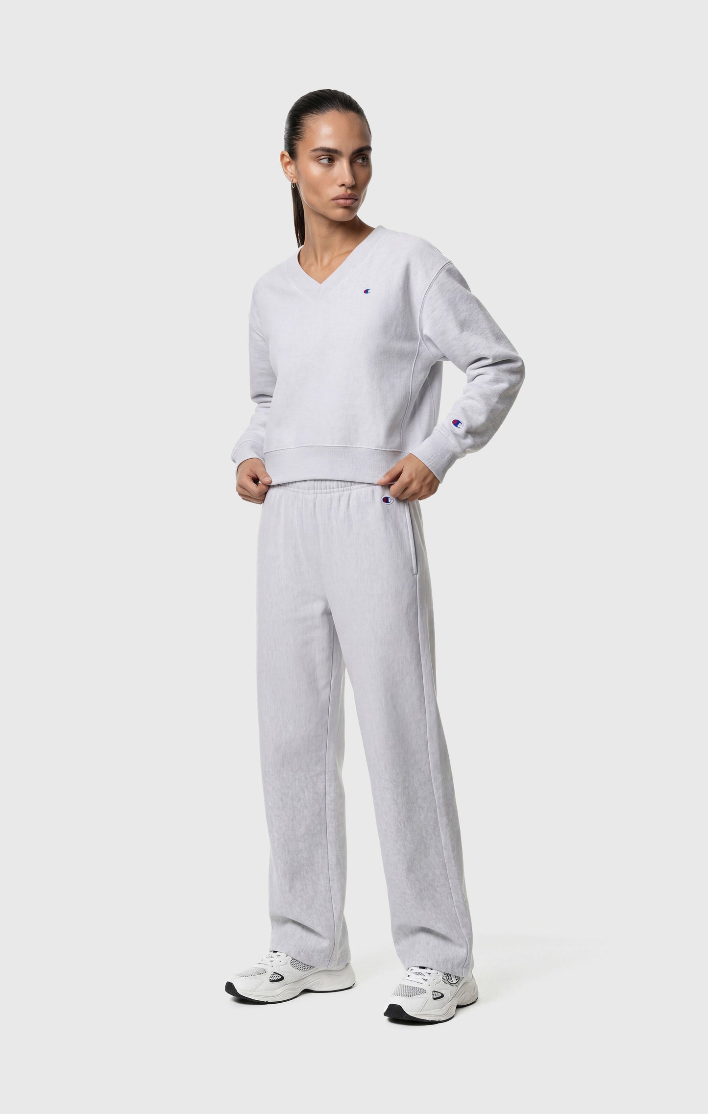 Women's Lightweight Reverse Weave V-Neck Sweatshirt