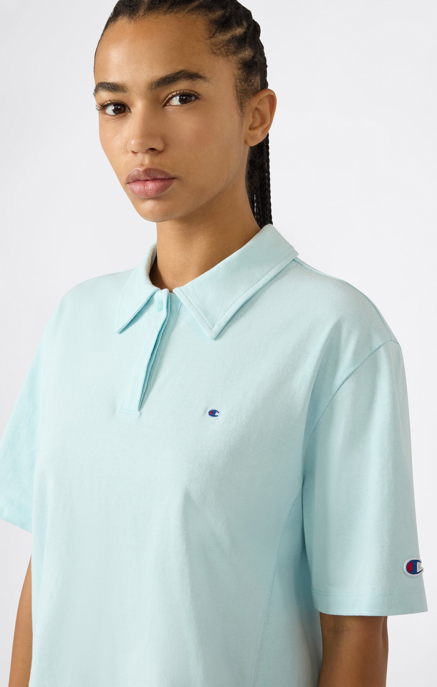 Women's Cropped Cotton Jersey Polo Shirt