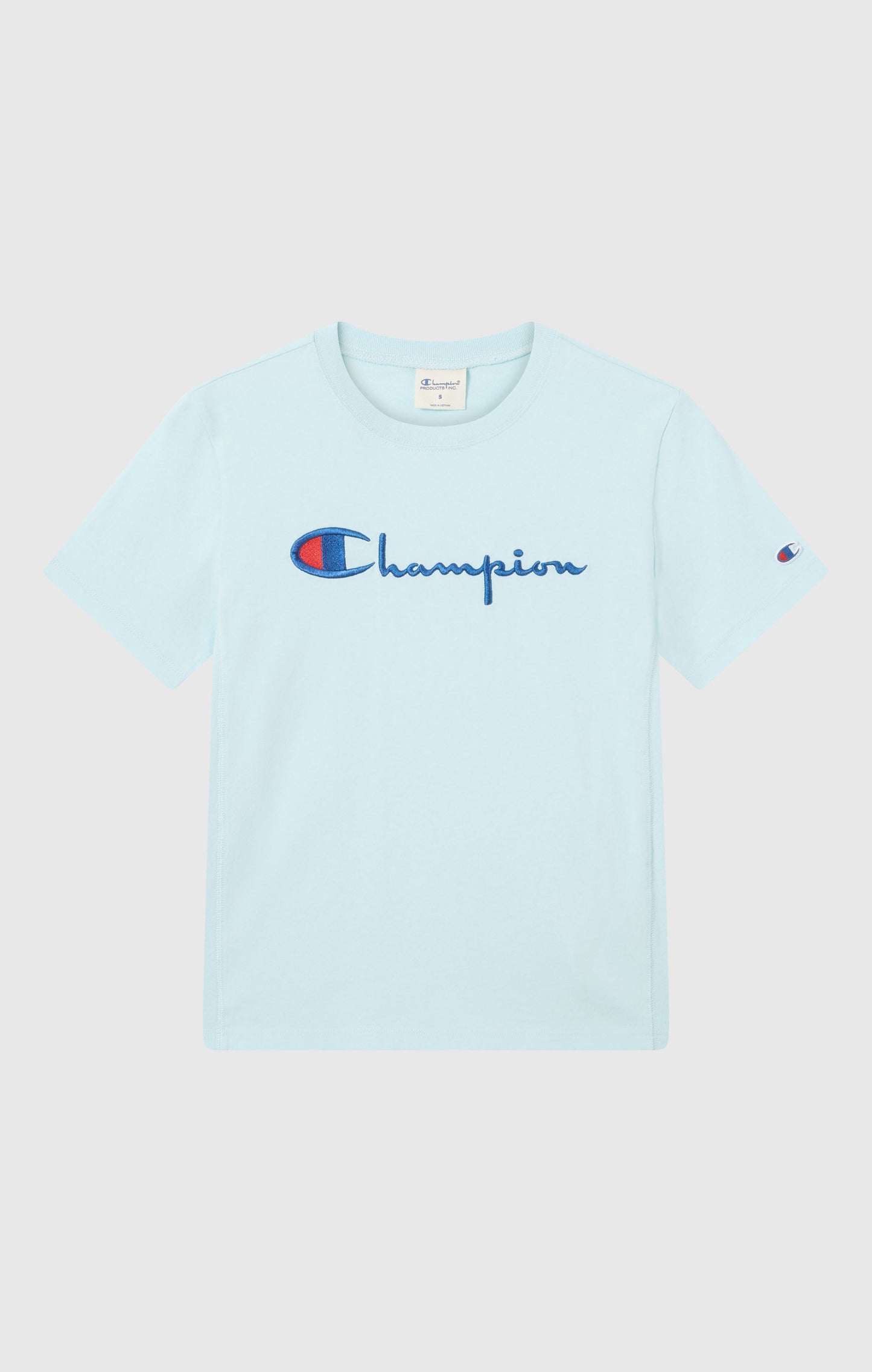 Damen Reverse Weave Rundhals-T-Shirt mit gesticktem Logo