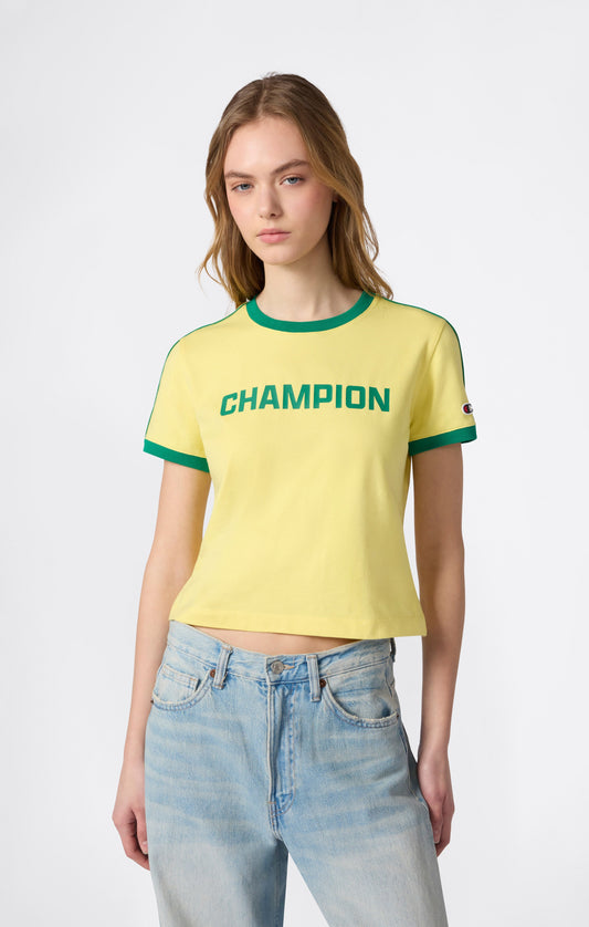 Women's Crewneck T-Shirt with Contrast Logo