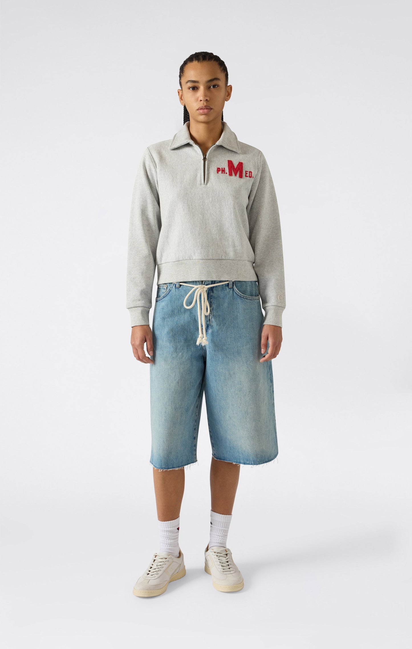 Damen Reverse Weave Half Zip Sweatshirt Time Capsule