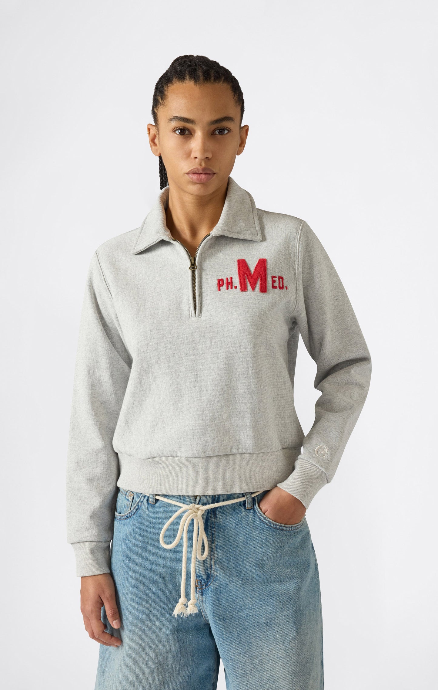Damen Reverse Weave Half Zip Sweatshirt Time Capsule
