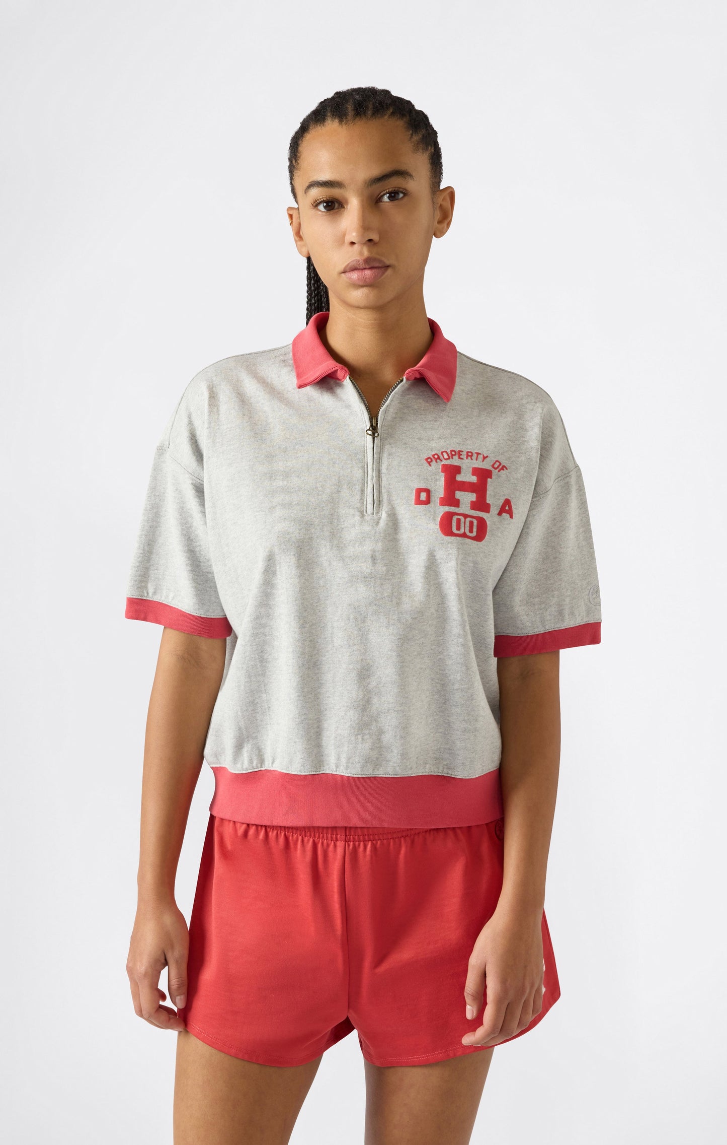Women's Half Zip Polo T-Shirt Time Capsule