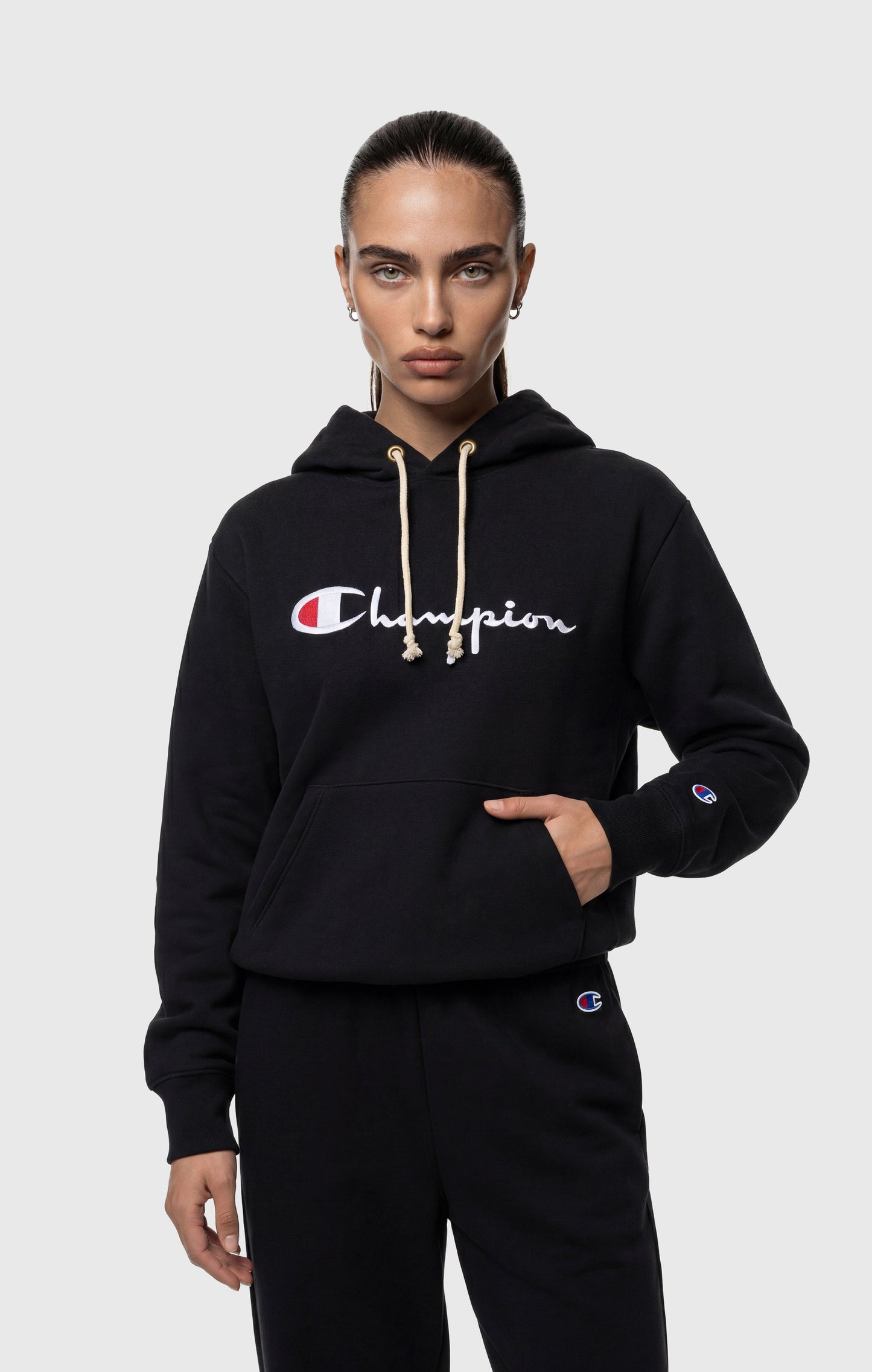 Women's Lightweight Reverse Weave Hoodie with Embroidered Logo
