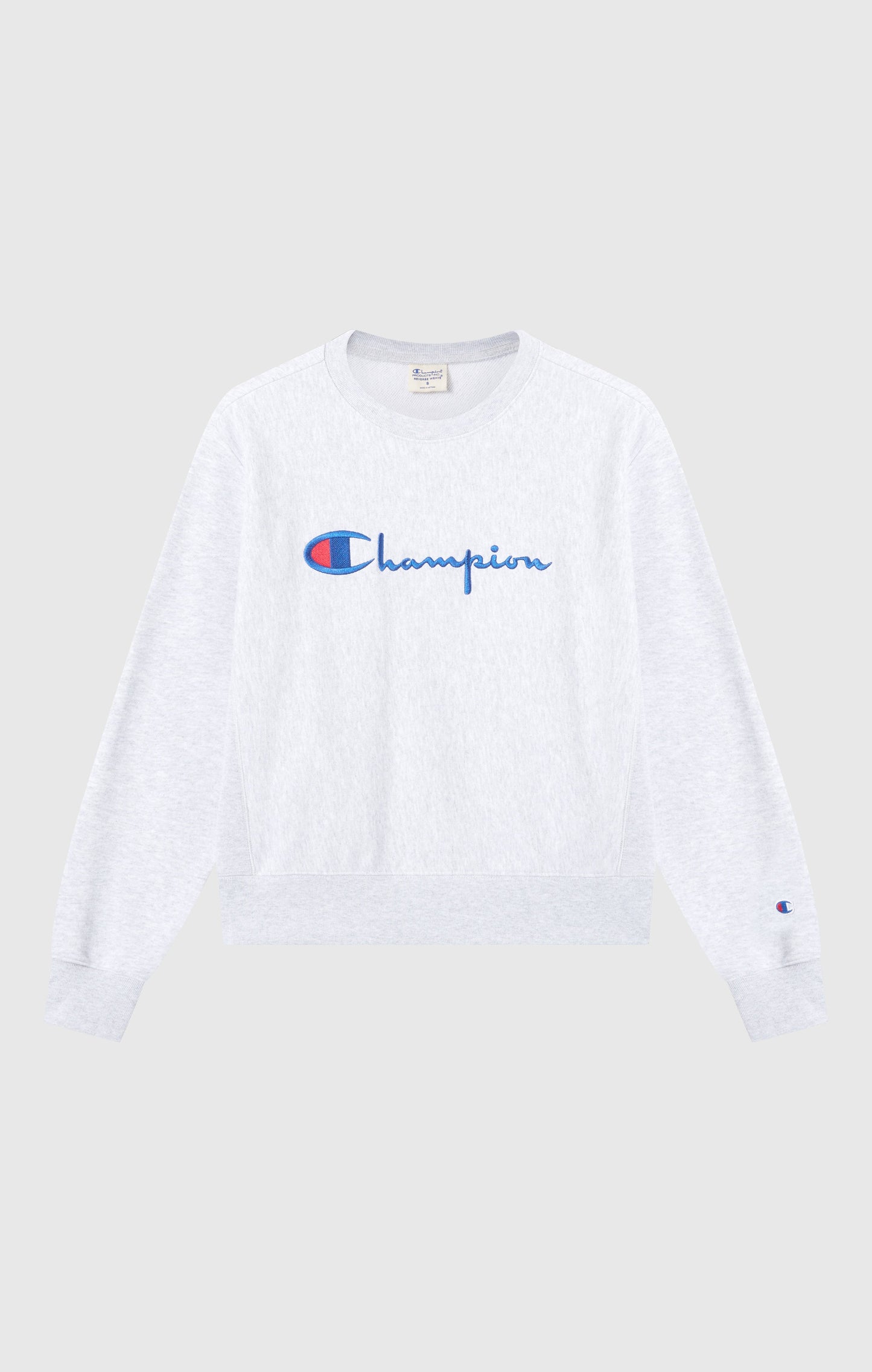 Women's Lightweight Reverse Weave Crewneck Sweatshirt with Embroidered Logo