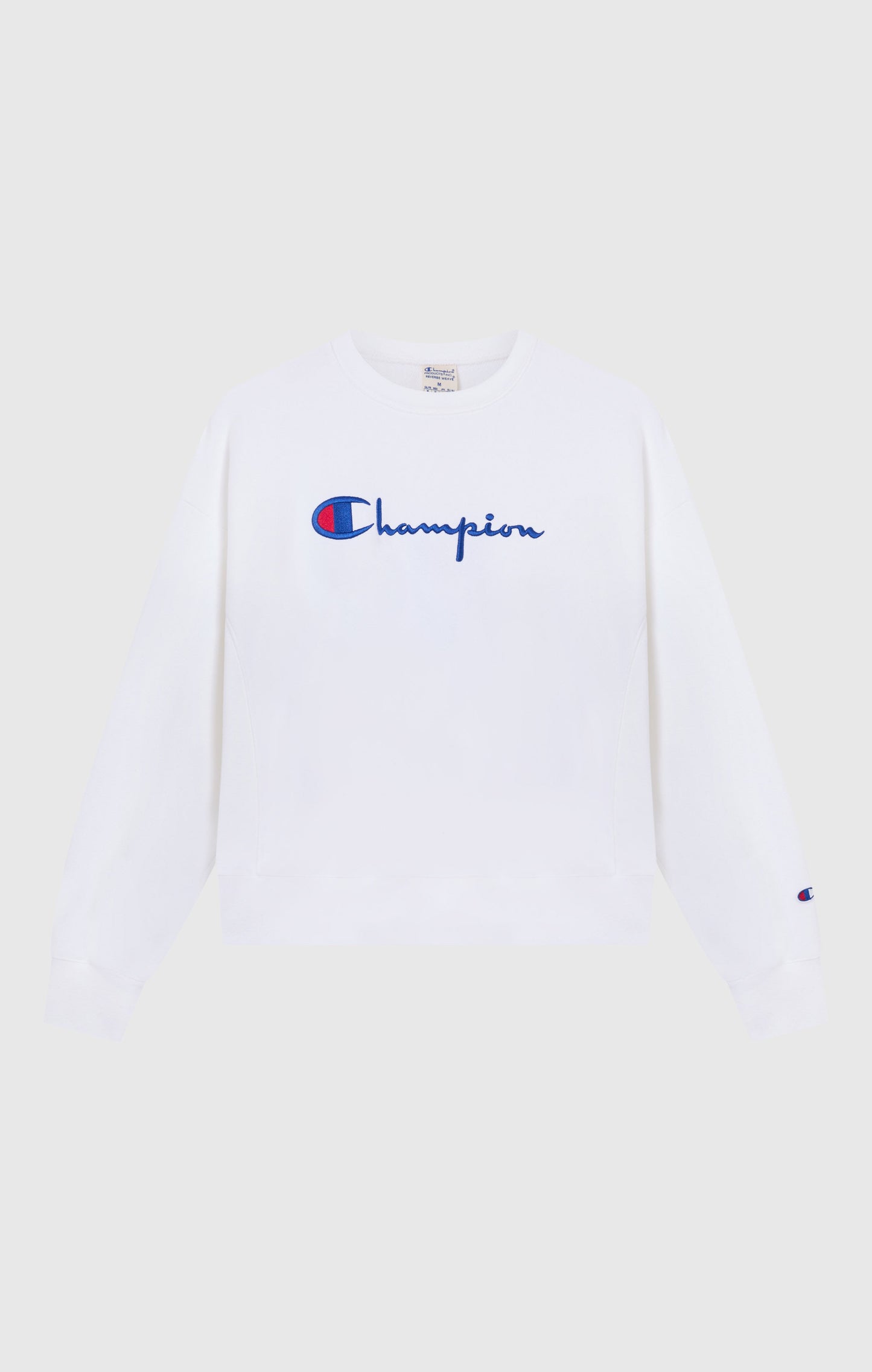 Women's Lightweight Reverse Weave Crewneck Sweatshirt with Embroidered Logo