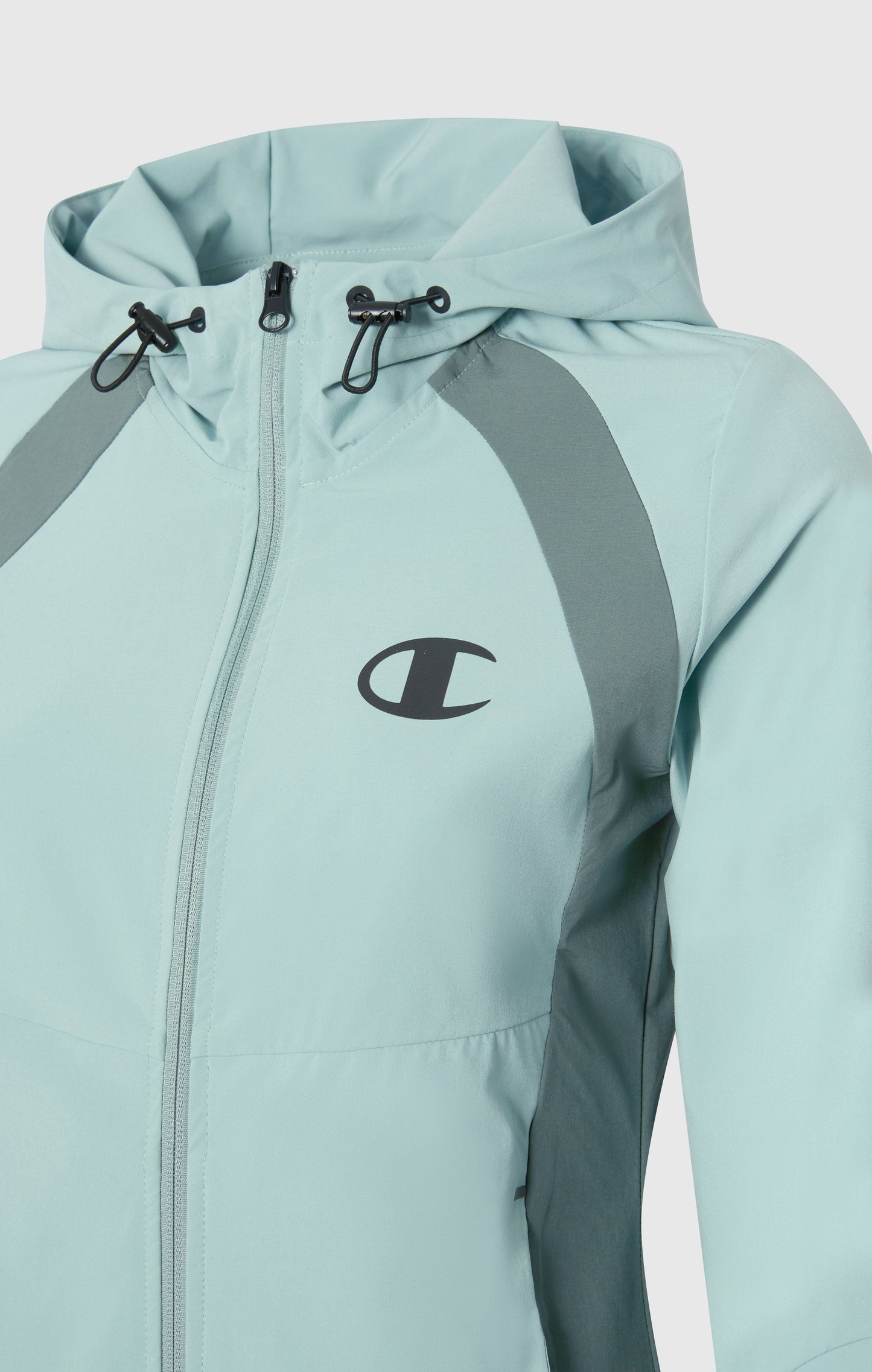 Women's Stretch Nylon Hooded Track Top Slim Fit