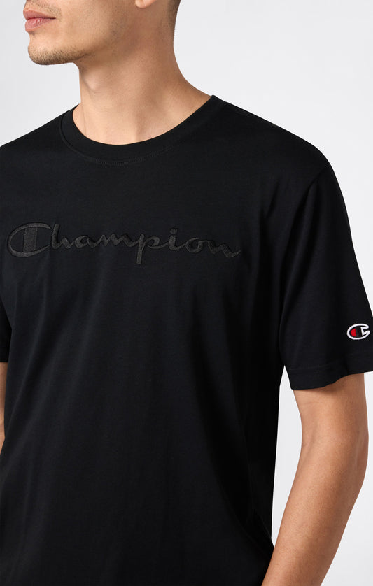Herren-T-Shirt mit großem, gesticktem Logo-Motiv