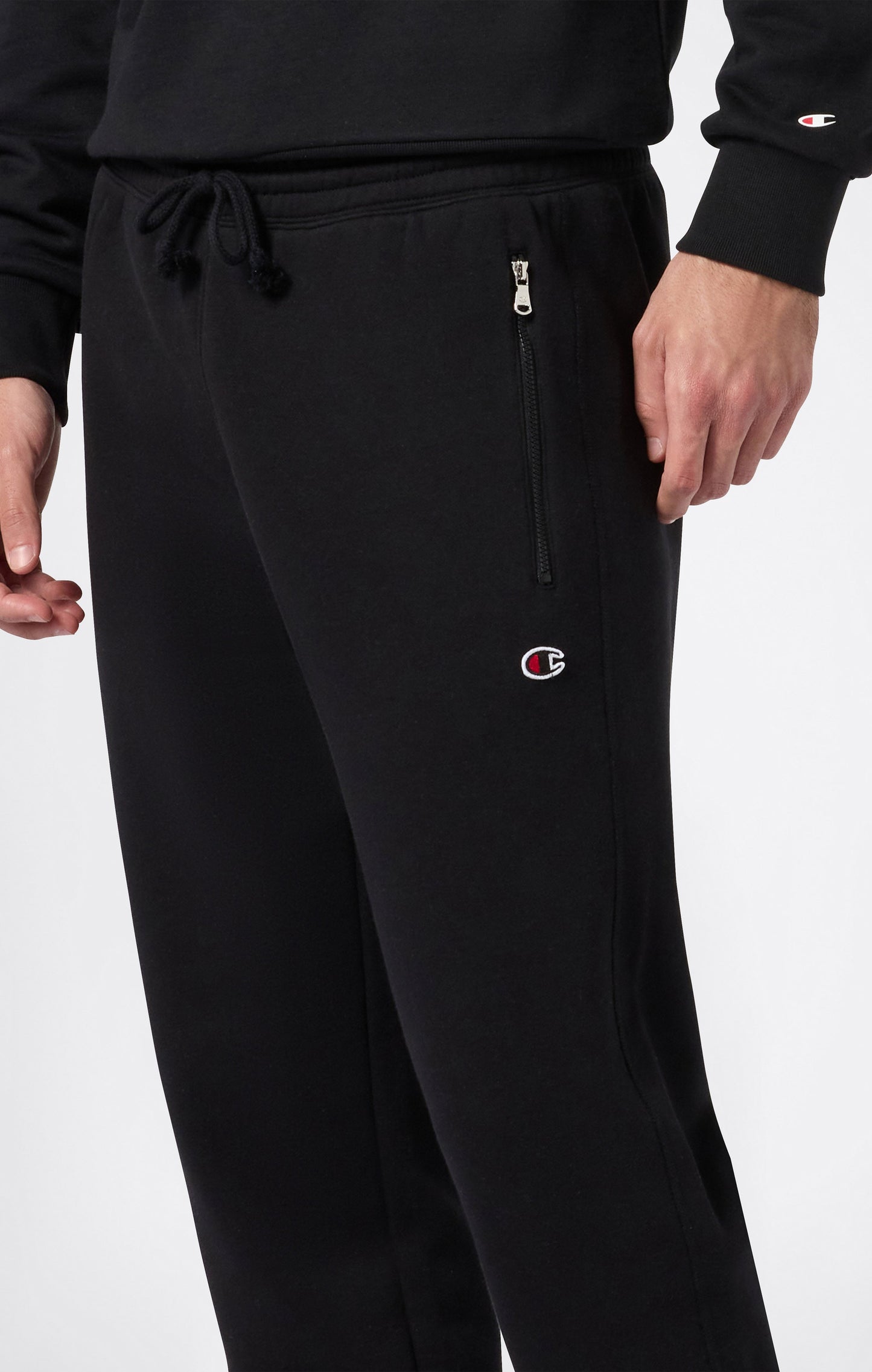 Men's Slim Fit Fleece Pants with Cuffs and Brushed Interior Icons