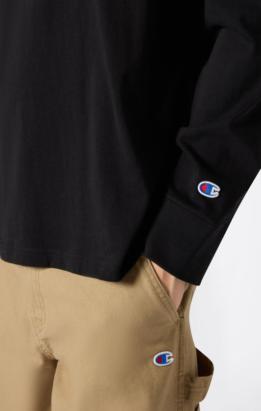 Oversized Herren Langarm-T-Shirt aus weicher, schwerer Baumwolle