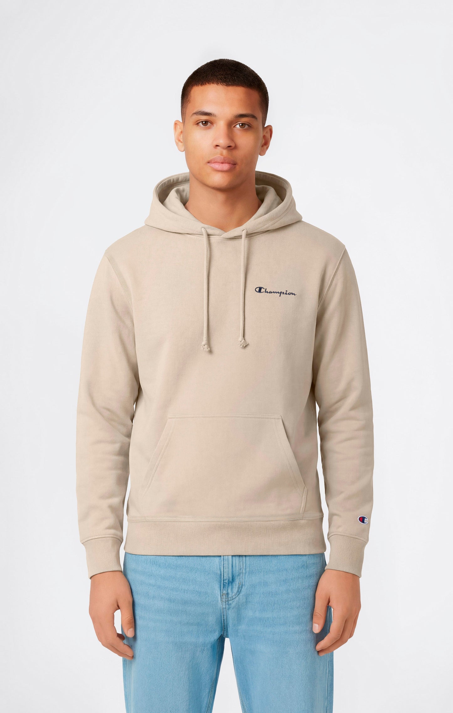 Leichter Kapuzenpullover für Herren mit kleinen gestickten Logo-Symbolen