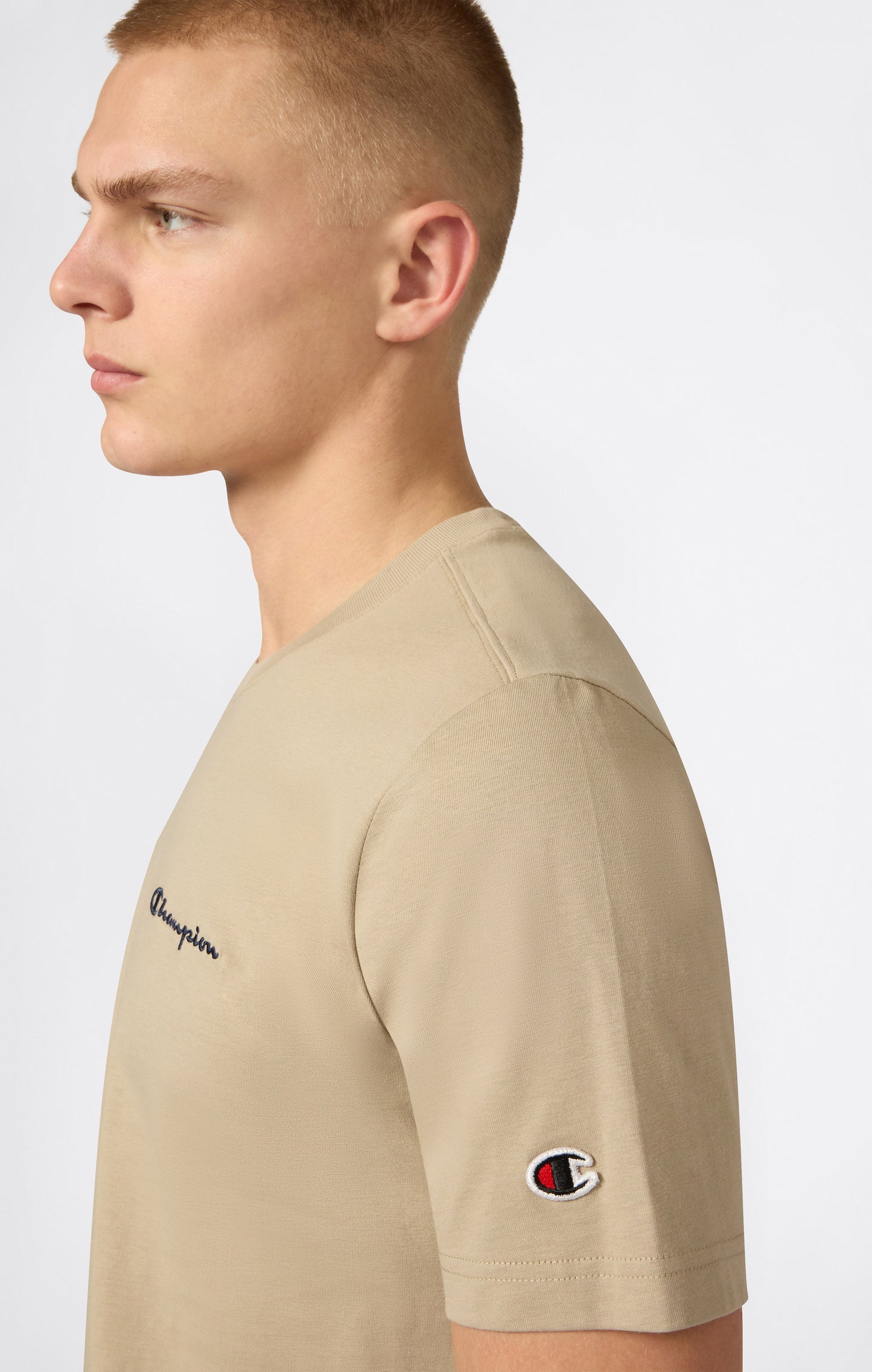 Men's T-Shirt with Small Embroidered Logo Icons