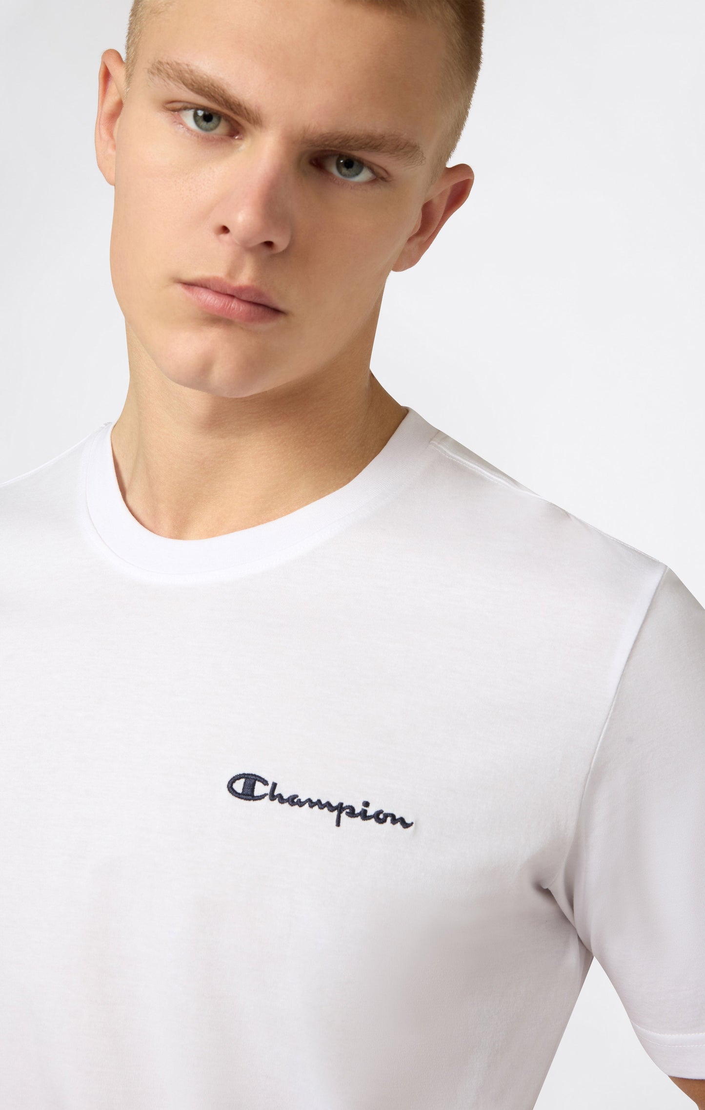 Men's T-Shirt with Small Embroidered Logo Icons