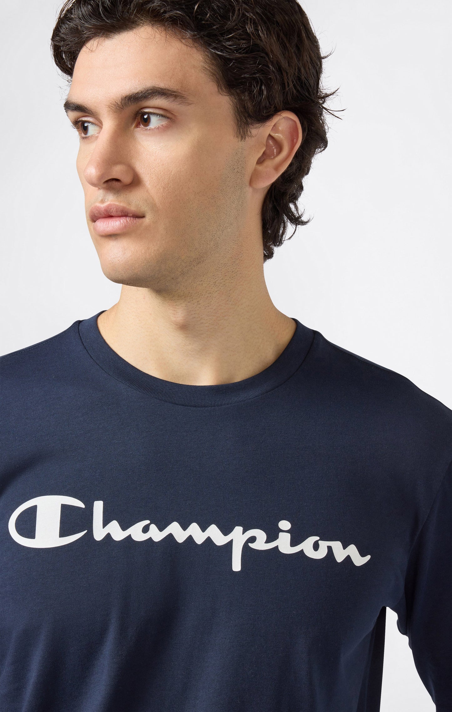 Herren Langarm-T-Shirt mit Skript-Logo