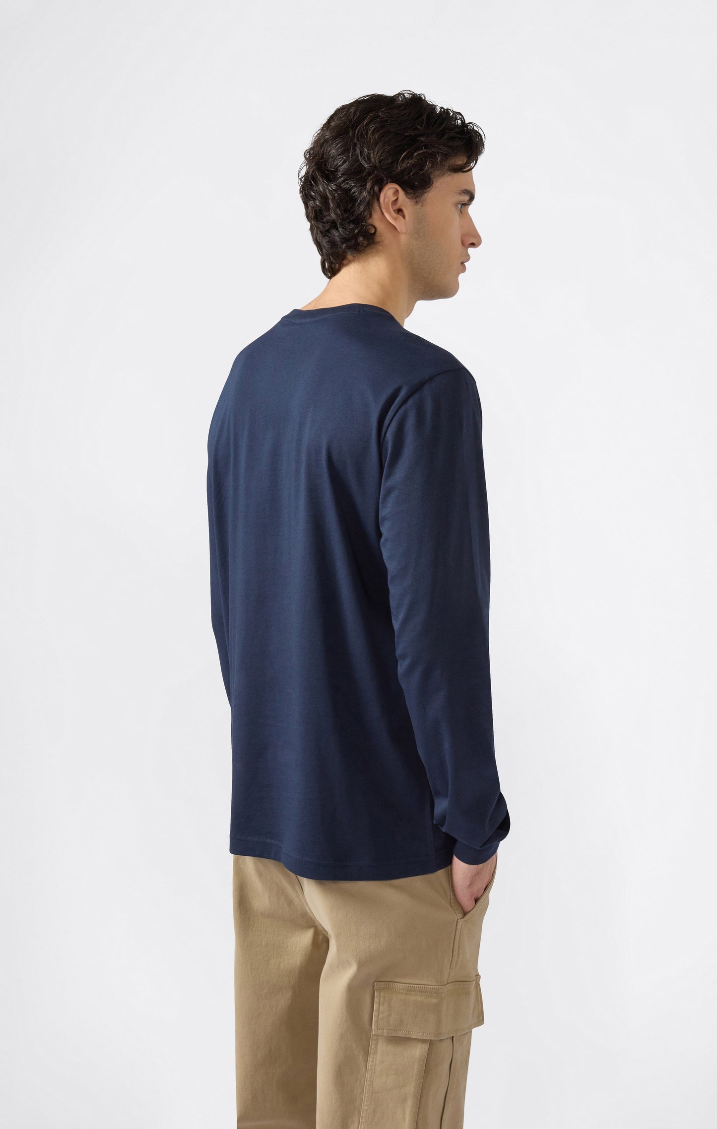 Herren Langarm-T-Shirt mit Skript-Logo