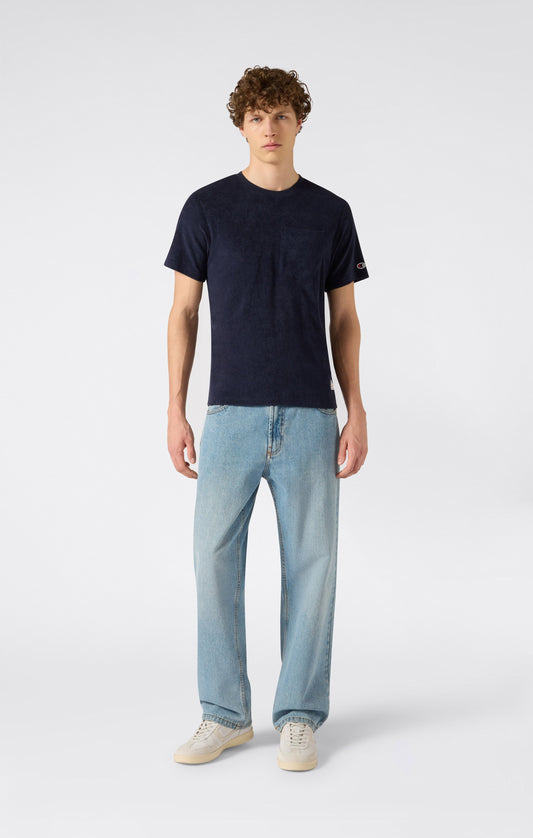 Herren Frottee-T-Shirt mit Tasche