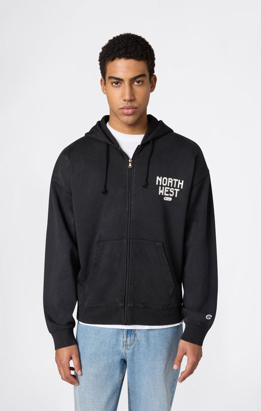 Men's East West Full Zip Hooded Sweatshirt