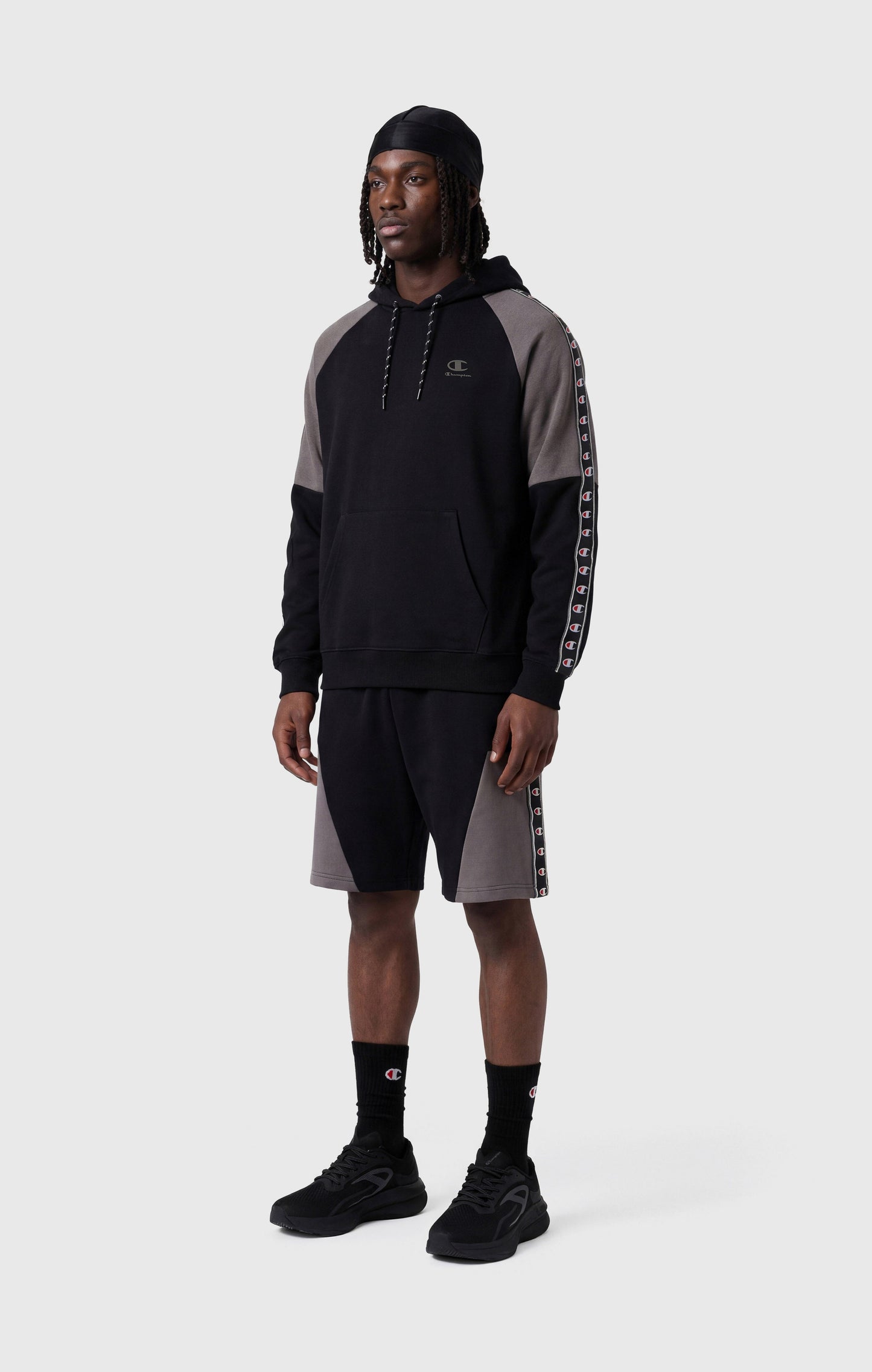 Men's Interlock Tape Logo Hooded Sweatshirt