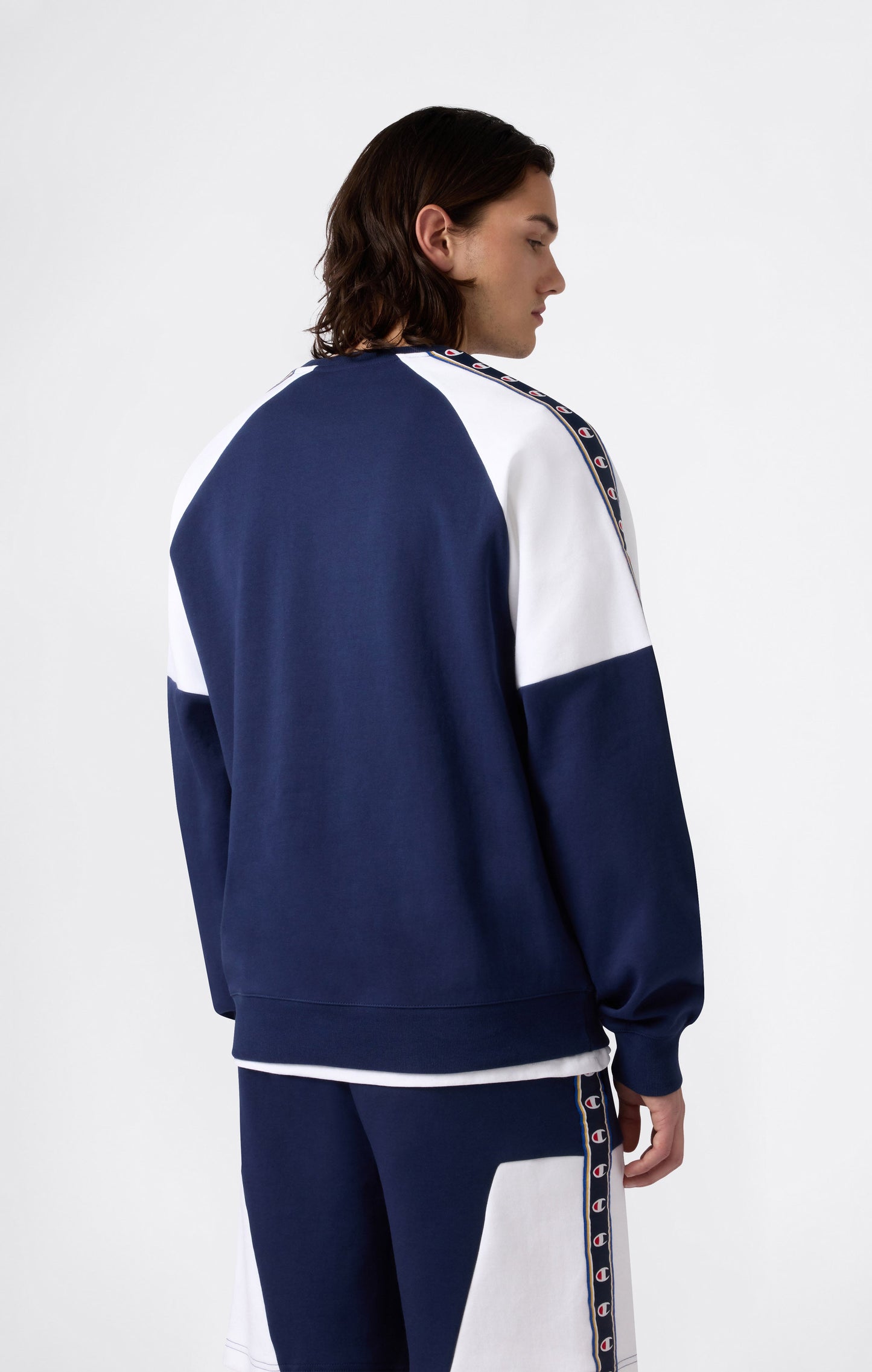 Herren Interlock Tape Logo Rundhals-Sweatshirt