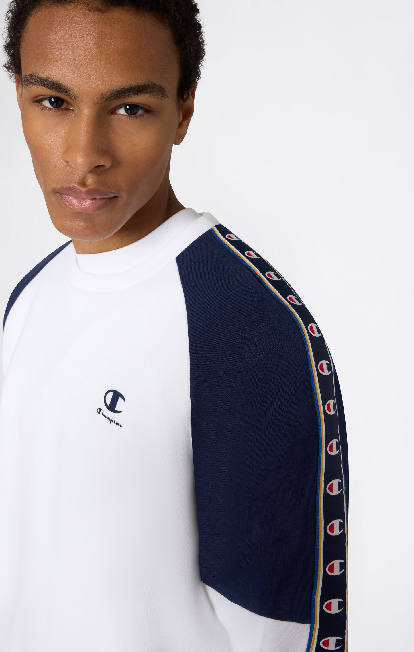 Men's Interlock Tape Logo Crewneck Sweatshirt