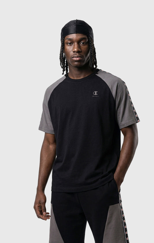 Herren T-Shirt mit Raglanärmeln und Logo-Tape