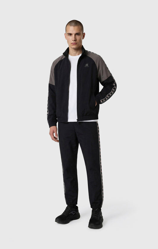 Herren-Trainingsjacke mit durchgehendem Reißverschluss und Logo-Band