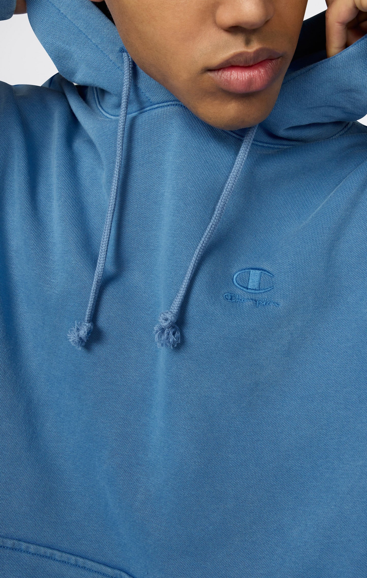 Men's Hooded Sweatshirt with Embroidered Logo and Washed Effect Icons