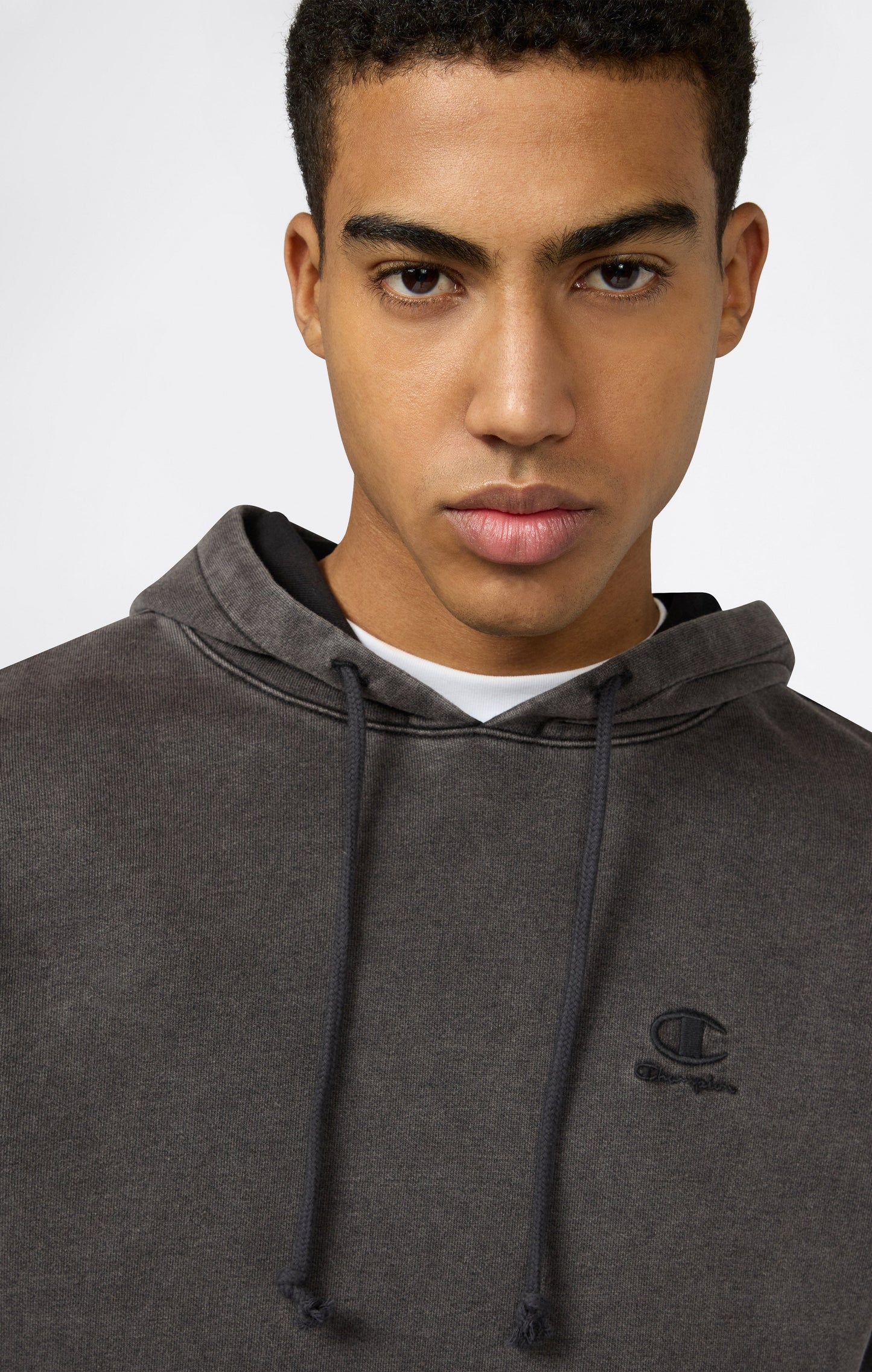 Men's Hooded Sweatshirt with Embroidered Logo and Washed Effect Icons