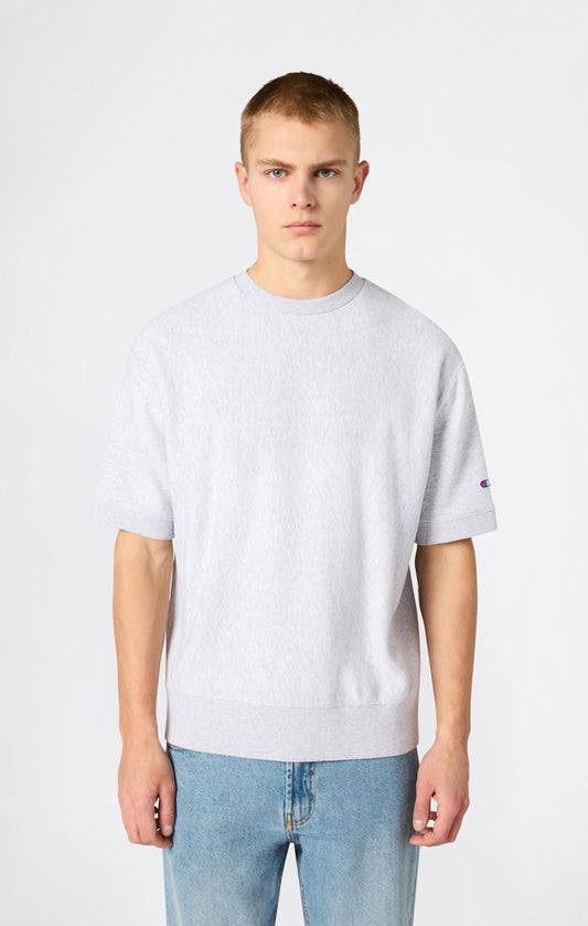 Men's Lightweight Short Sleeve Reverse Weave Crewneck Sweatshirt