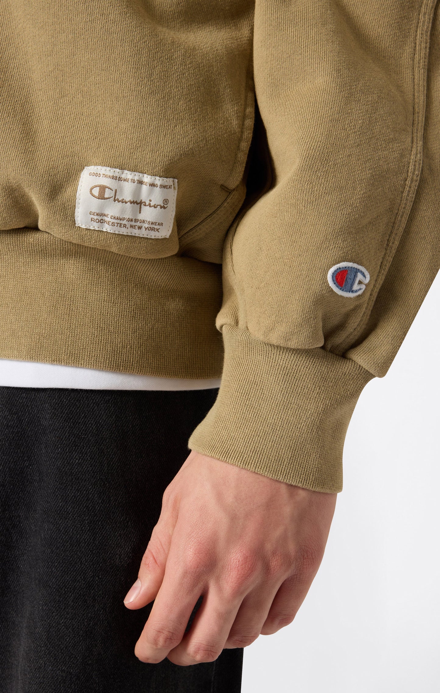 Men's Hooded Full Zip Sweatshirt with Washed Effect