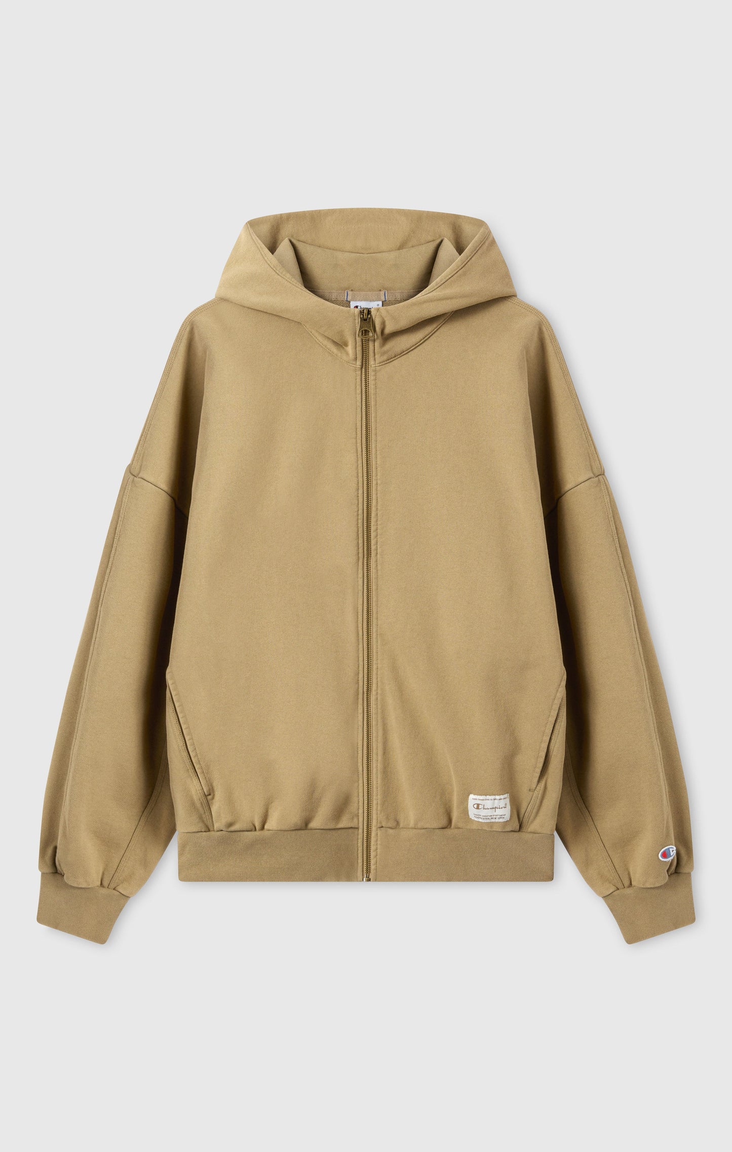 Men's Hooded Full Zip Sweatshirt with Washed Effect