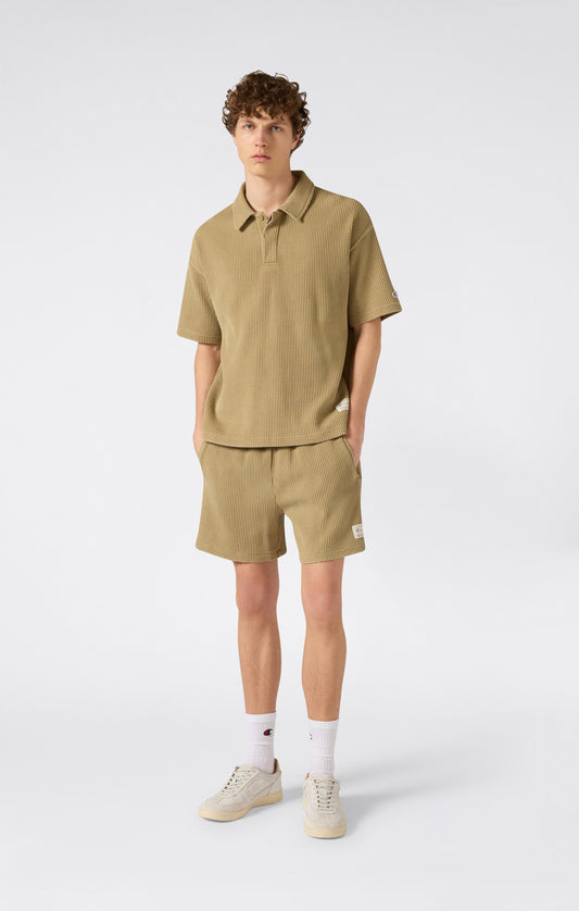 Herren-Bermudashorts aus gewaschenem Waffelpiqué