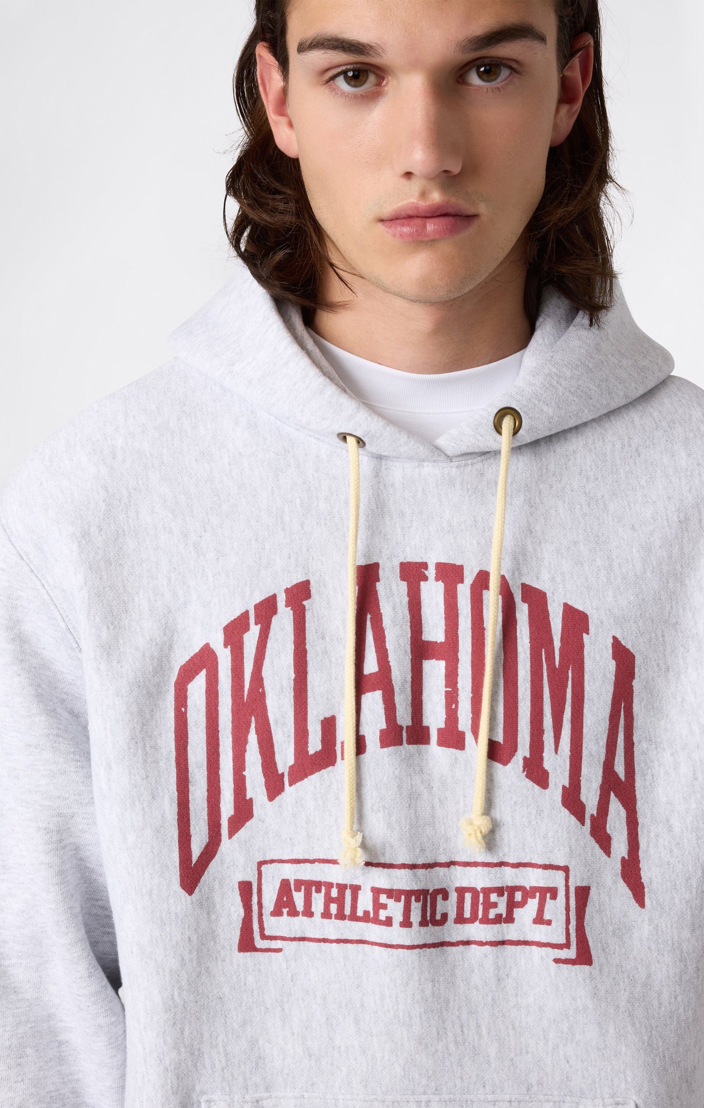 Heavyweight Men's Hooded Sweatshirt with Brushed Interior and Print Reverse Weave
