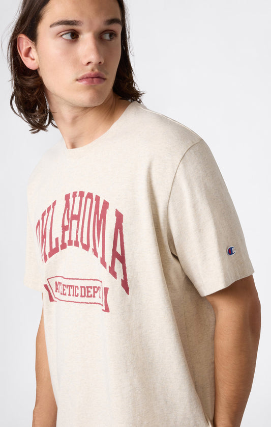 Men's Heavy Cotton T-Shirt with Reverse Weave Print