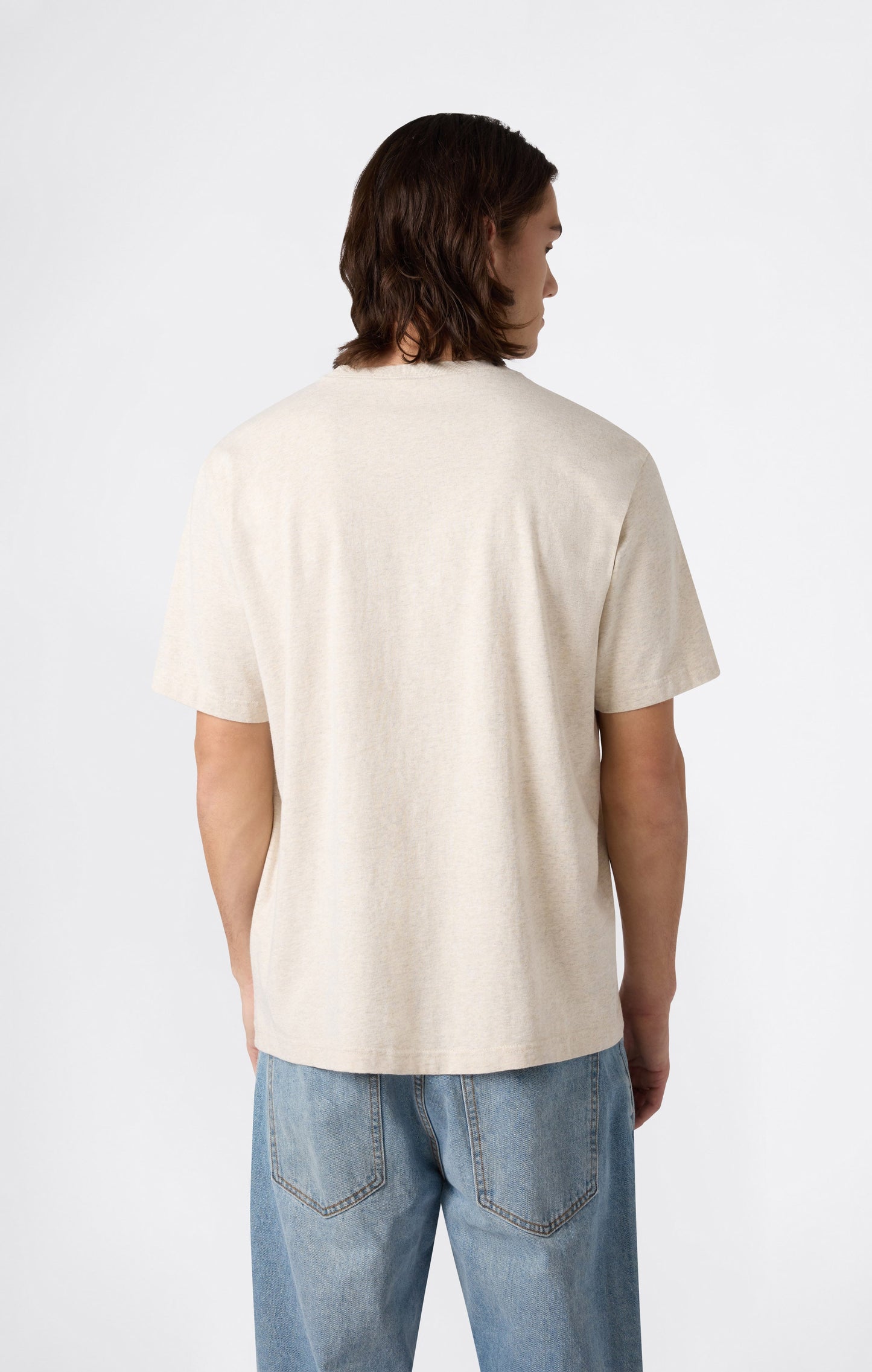 Herren-T-Shirt aus schwerer Baumwolle mit Reverse Weave Print