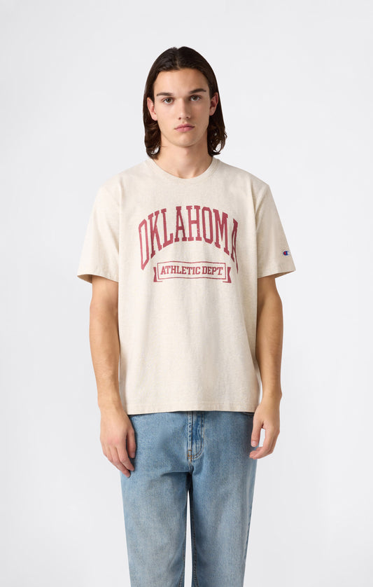 Men's Heavy Cotton T-Shirt with Reverse Weave Print