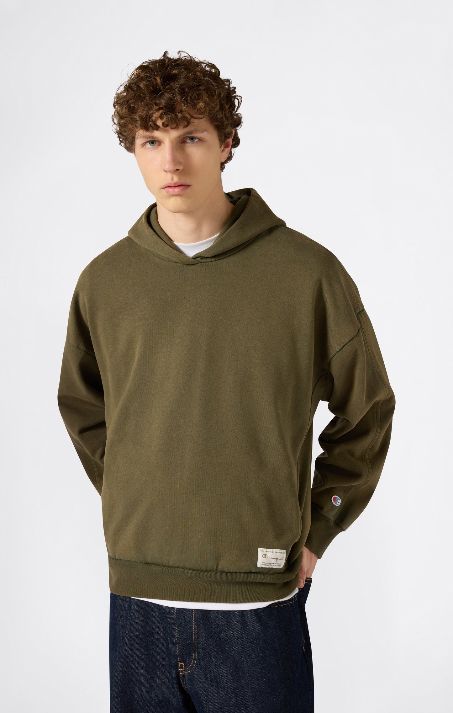Men's Hooded Sweatshirt with Washed Effect