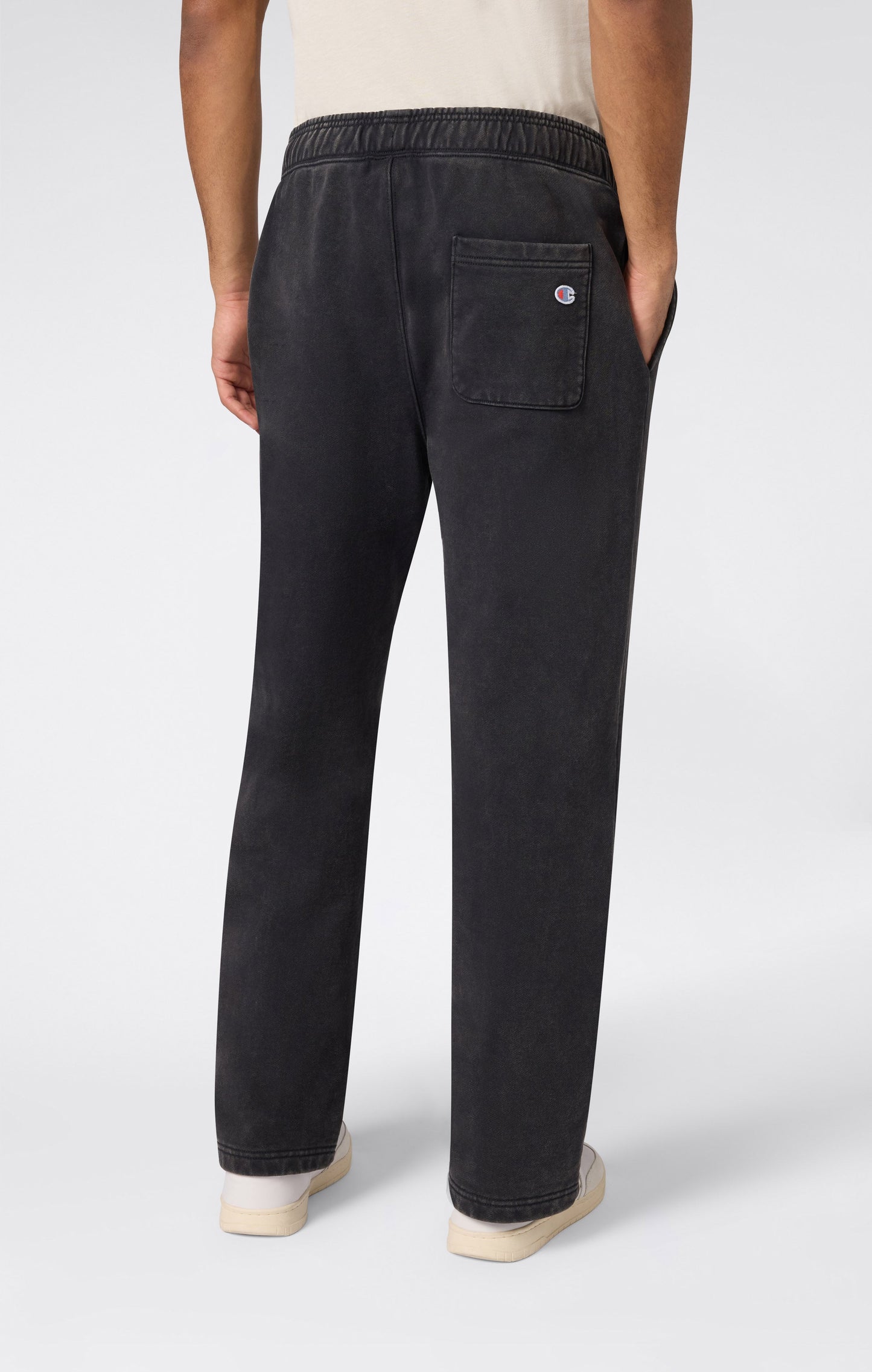 Men's Pants with Stitched Pleat and Washed Effect