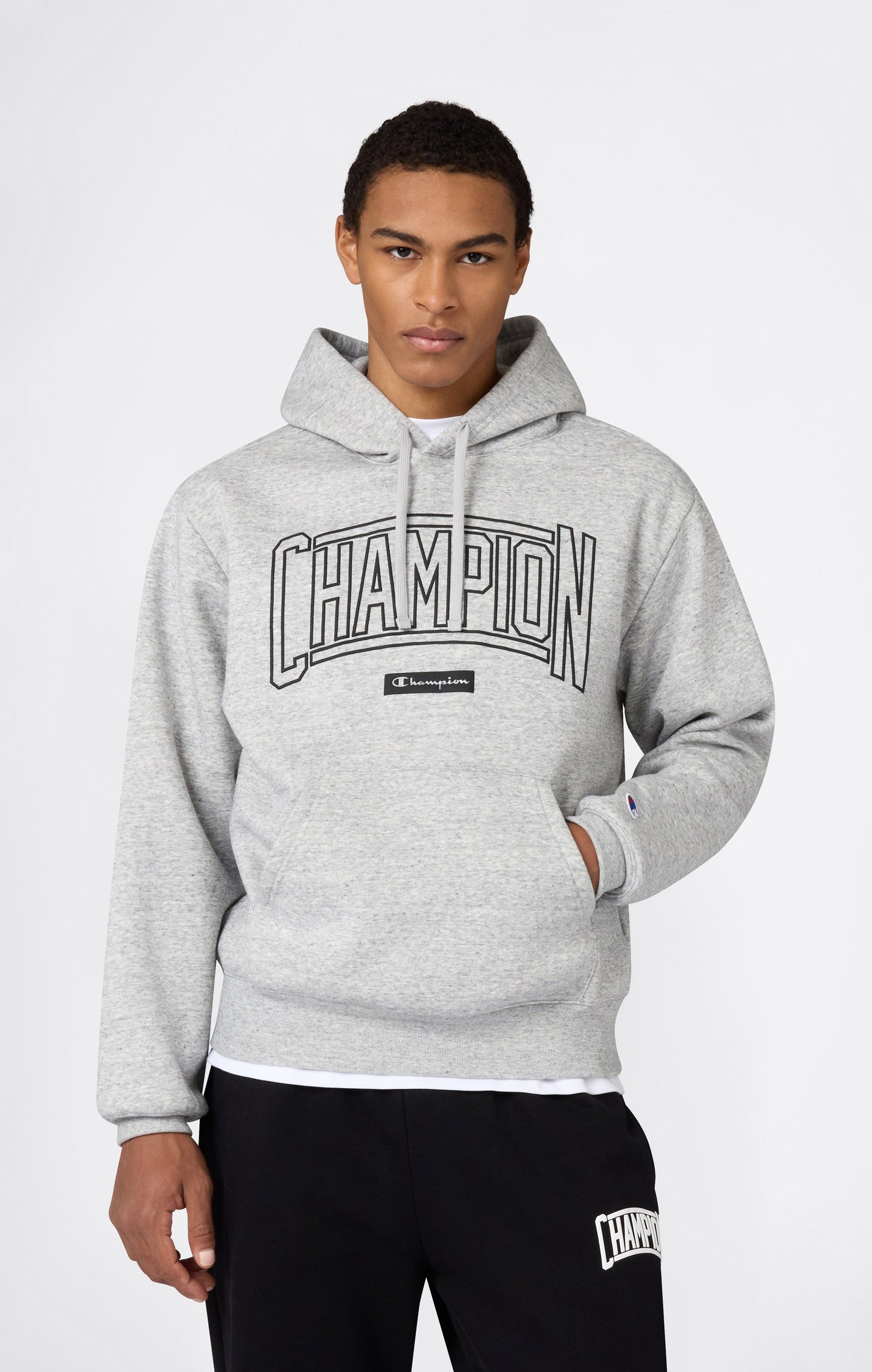 Men's Hooded Sweatshirt With Brushed Interior And Puff Print Logo