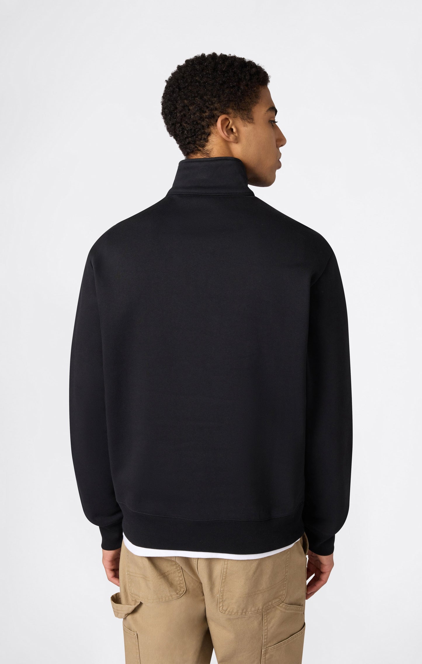 Men's Half Zip Sweatshirt With Brushed Interior And Puff Print Logo