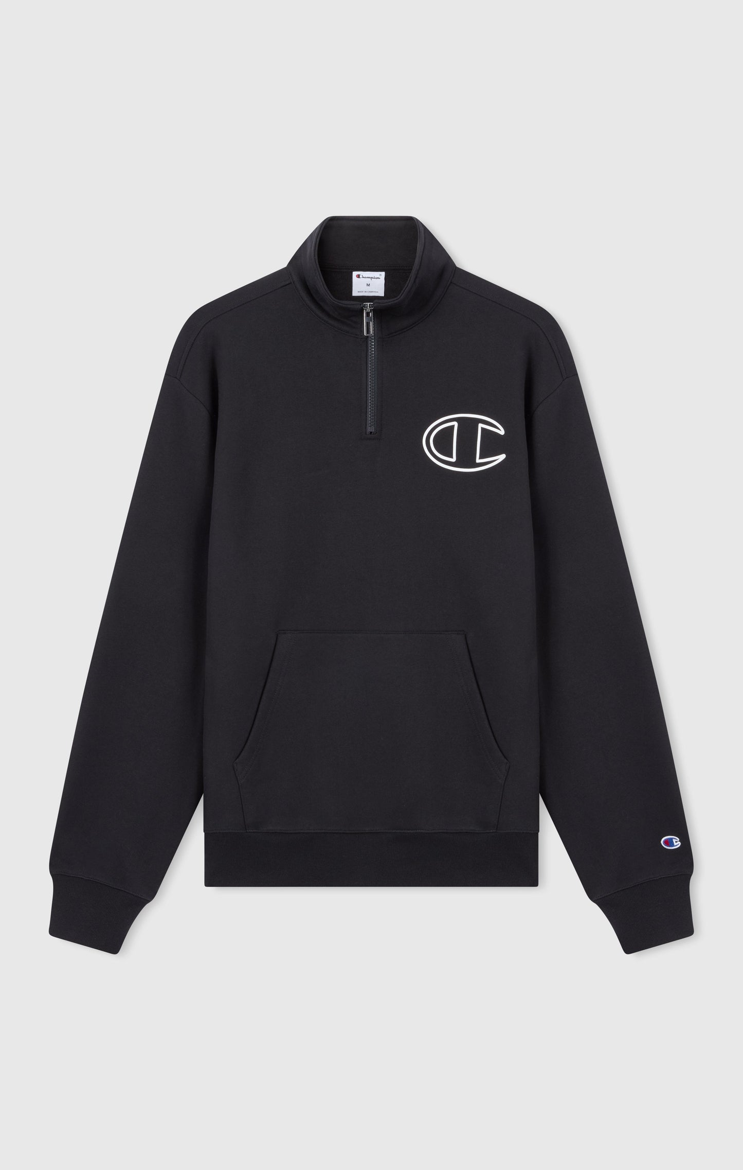 Men's Half Zip Sweatshirt With Brushed Interior And Puff Print Logo
