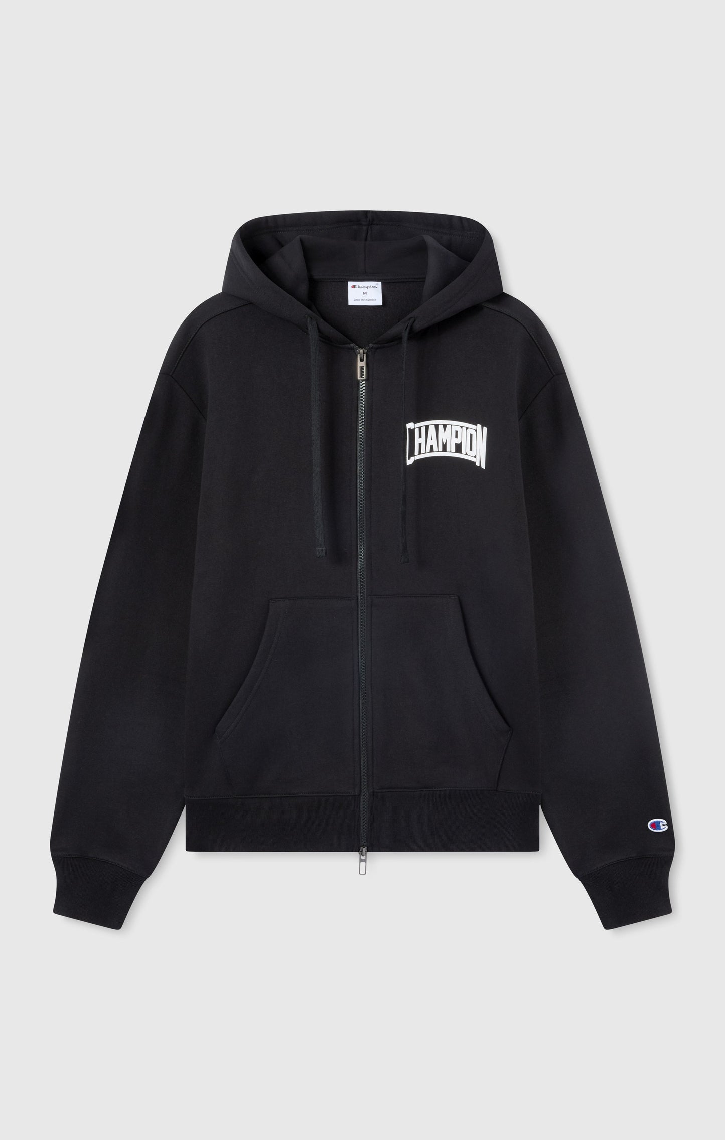 Herren-Kapuzenpullover mit durchgehendem Reißverschluss, angerauter Innenseite und Puff-Print-Logo