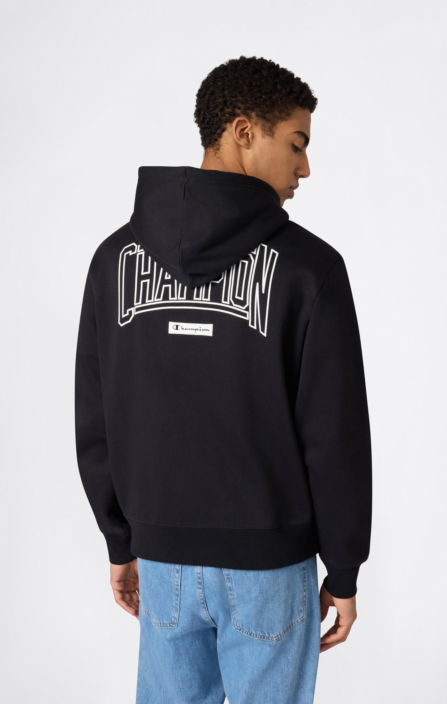 Herren-Kapuzenpullover mit durchgehendem Reißverschluss, angerauter Innenseite und Puff-Print-Logo