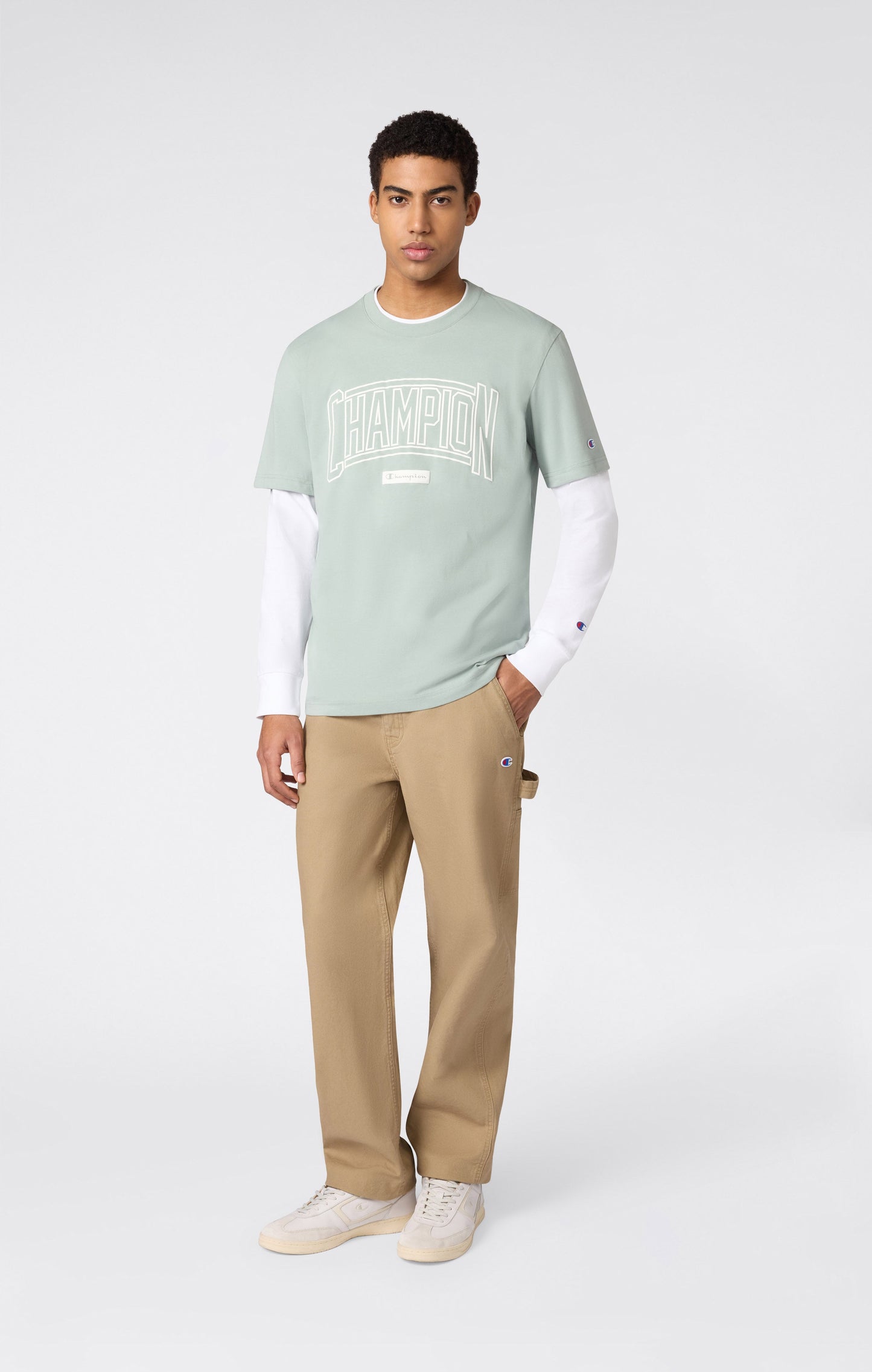 Men's Crewneck T-Shirt With Puff Print Logo