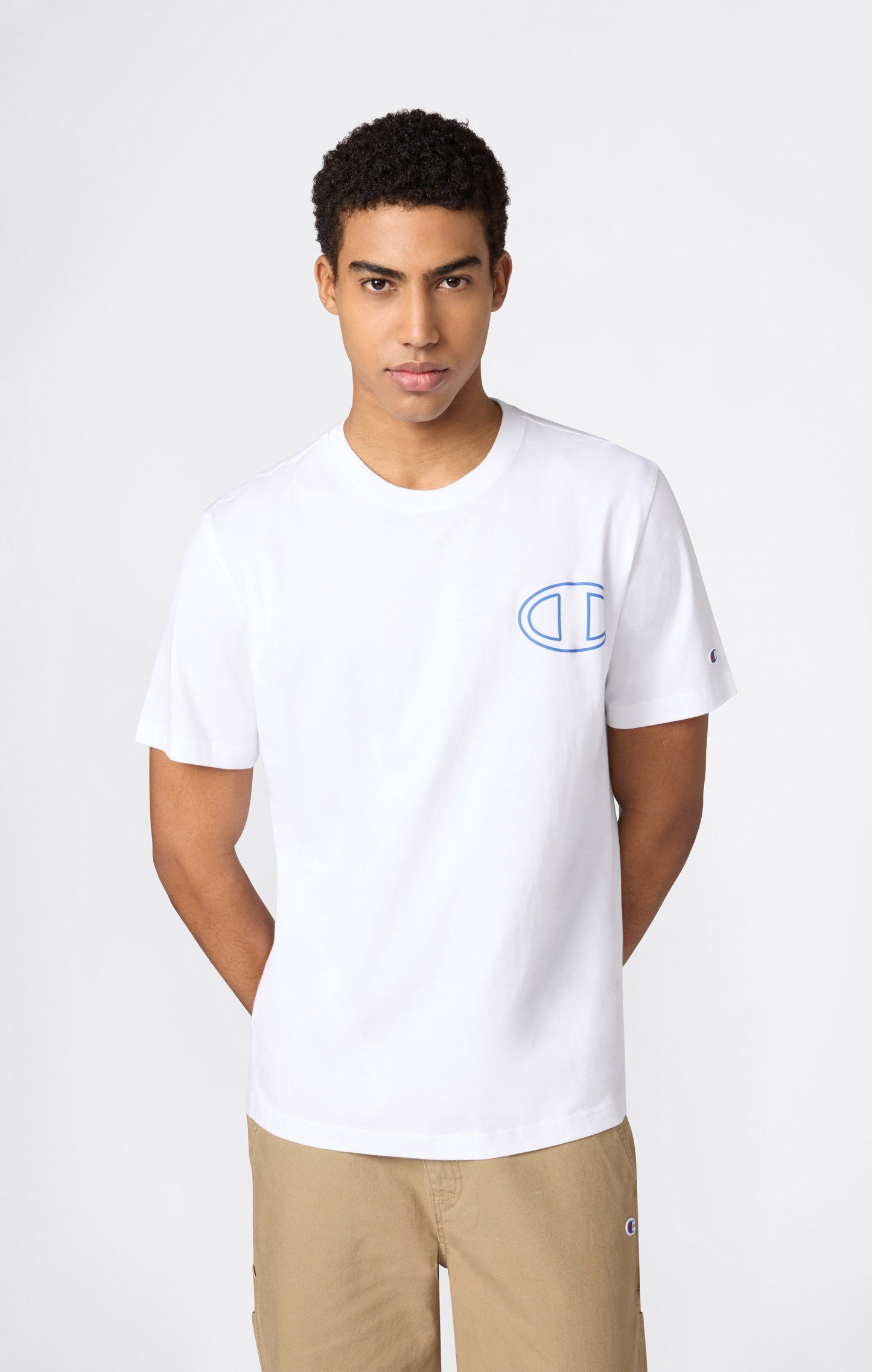 Herren-Rundhals-T-Shirt mit Puffdruck-Grafik