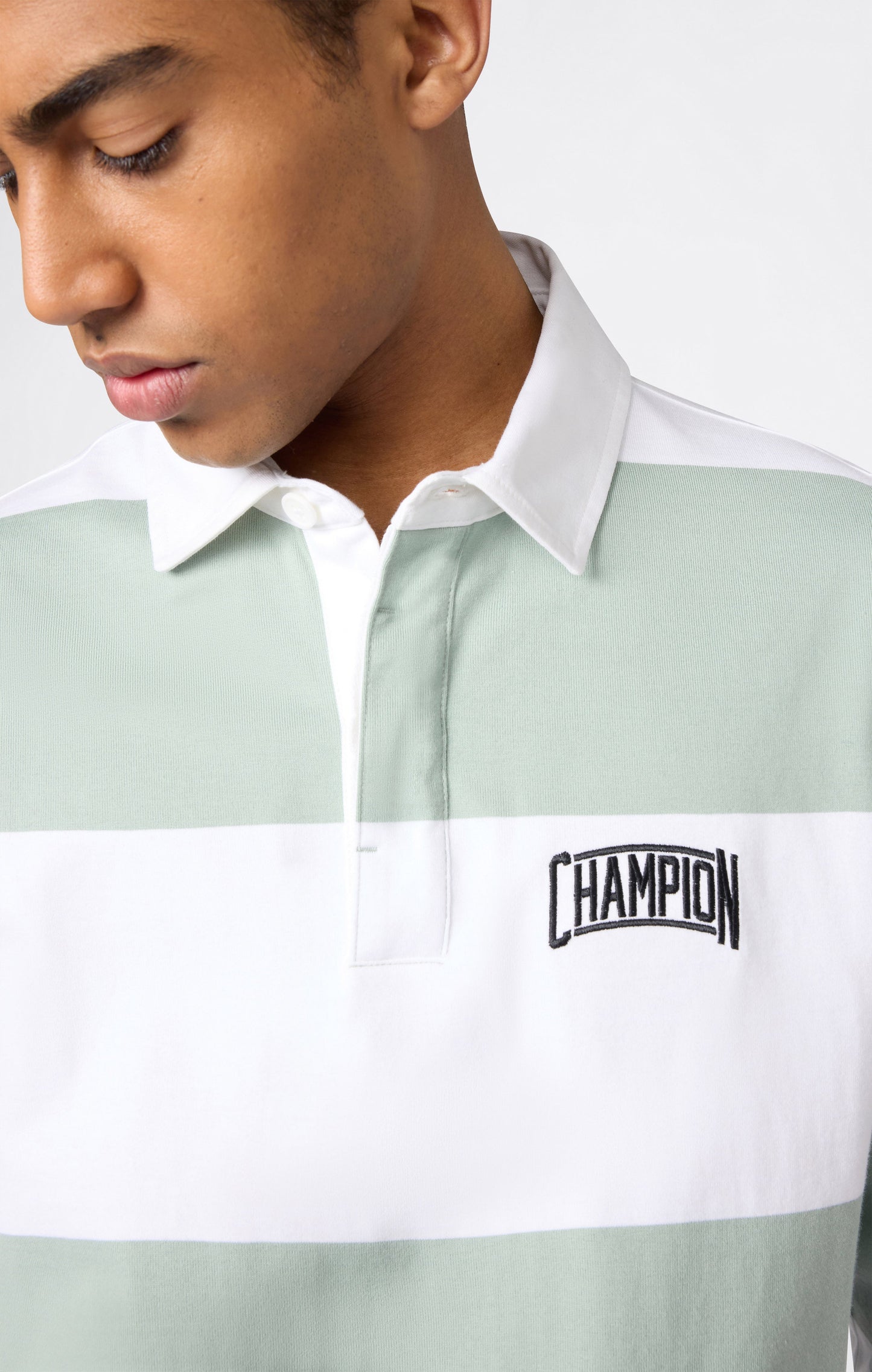 Men's Striped Heavy Jersey Polo Shirt