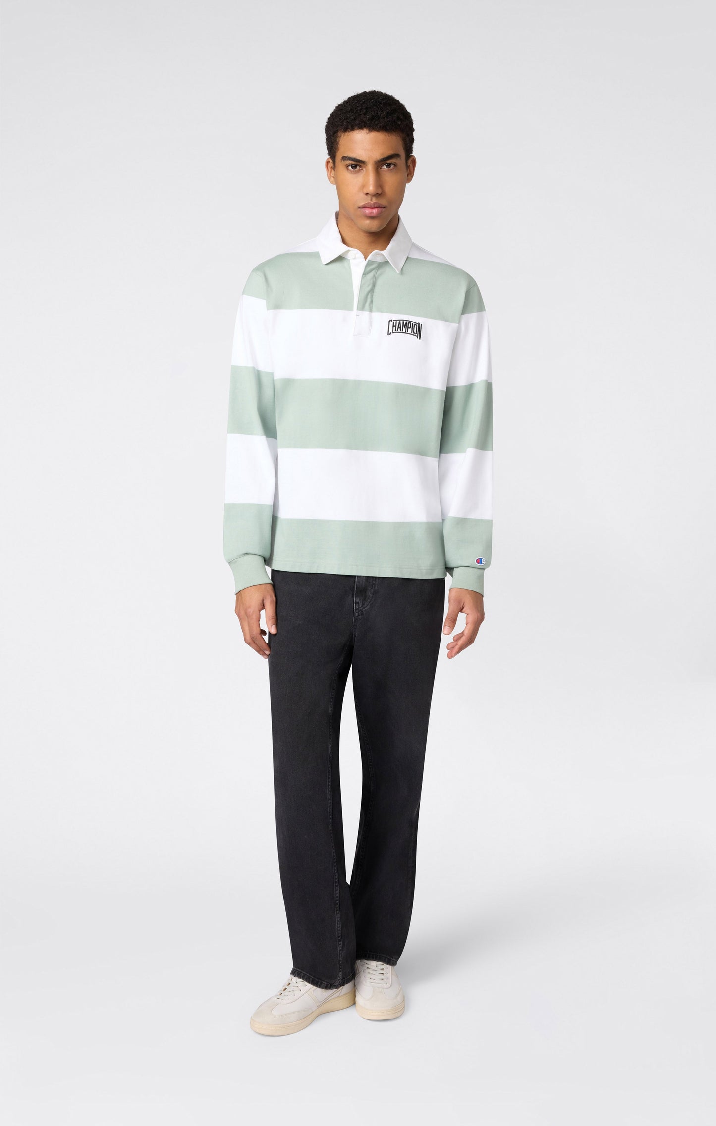 Men's Striped Heavy Jersey Polo Shirt