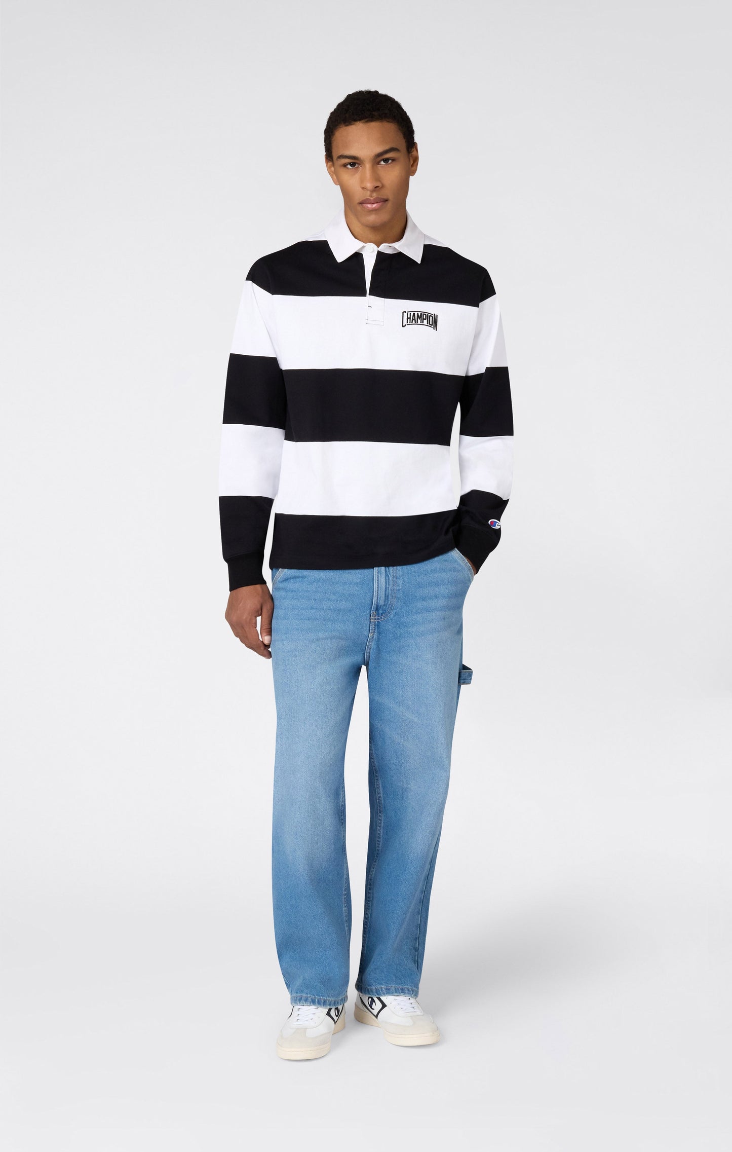 Men's Striped Heavy Jersey Polo Shirt