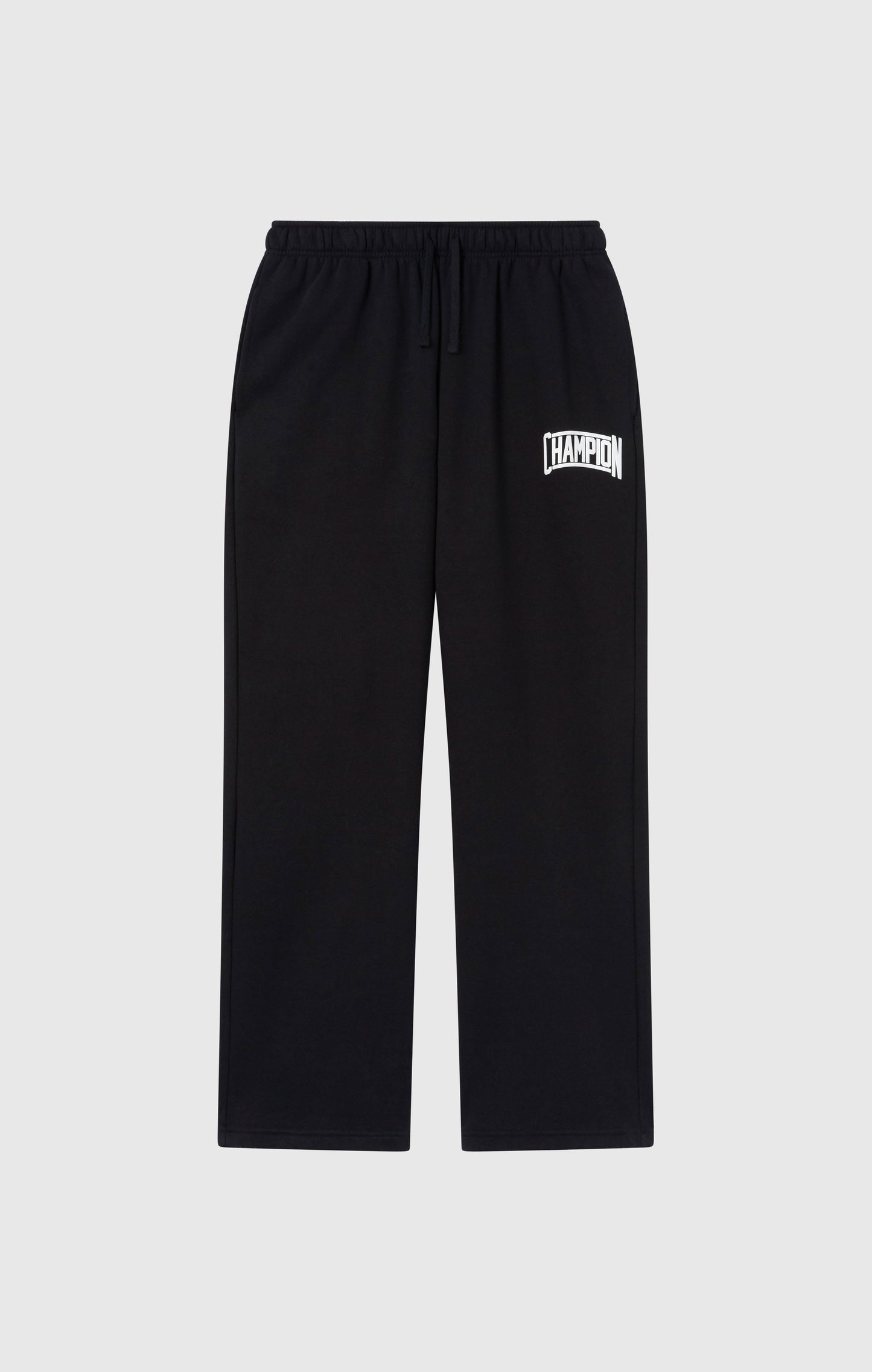 Men's Straight Hem Pants With Brushed Interior And Puff Print Logo