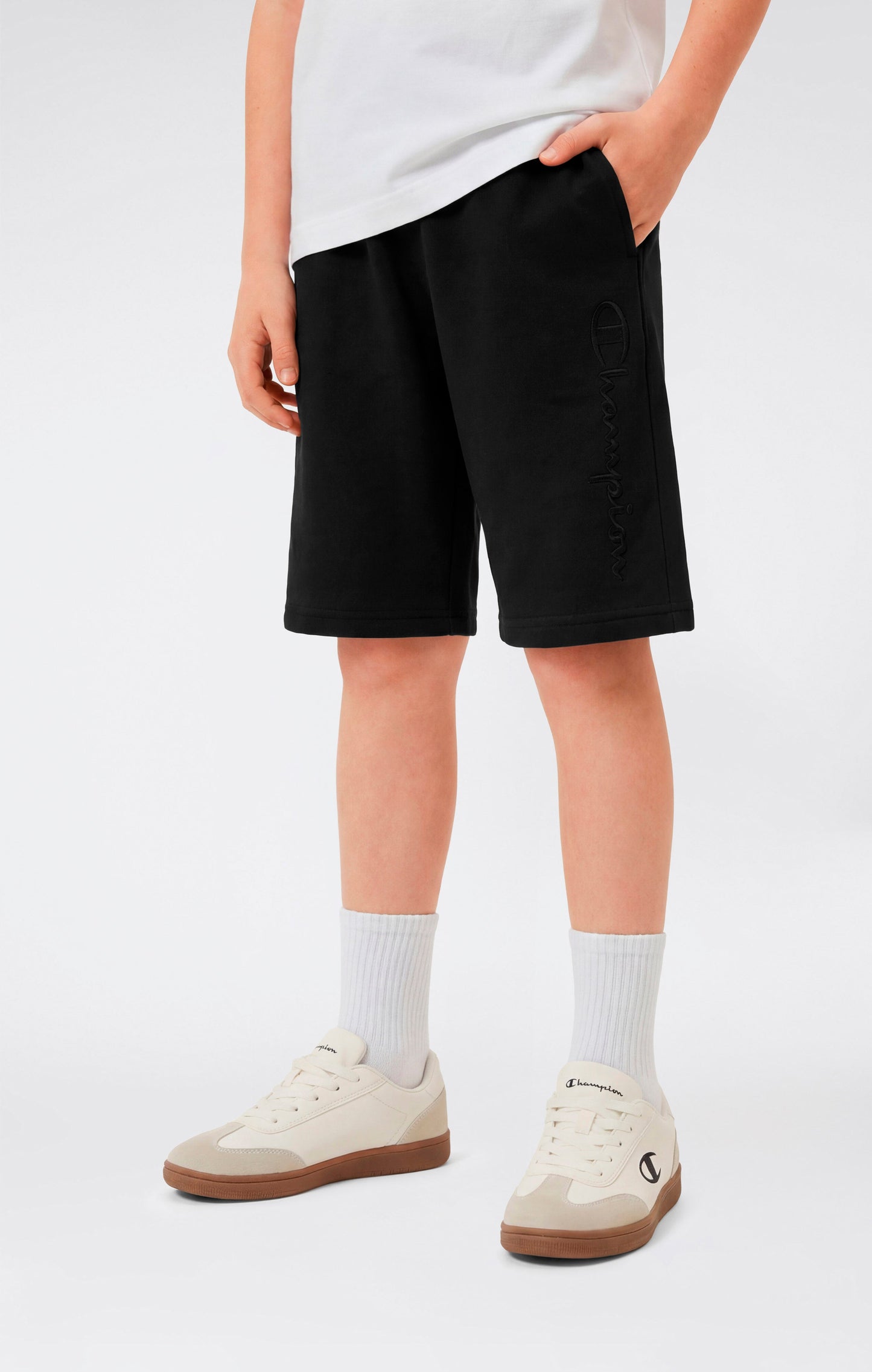 Boys' Bermuda Shorts with Embroidered Maxi Logo Icons